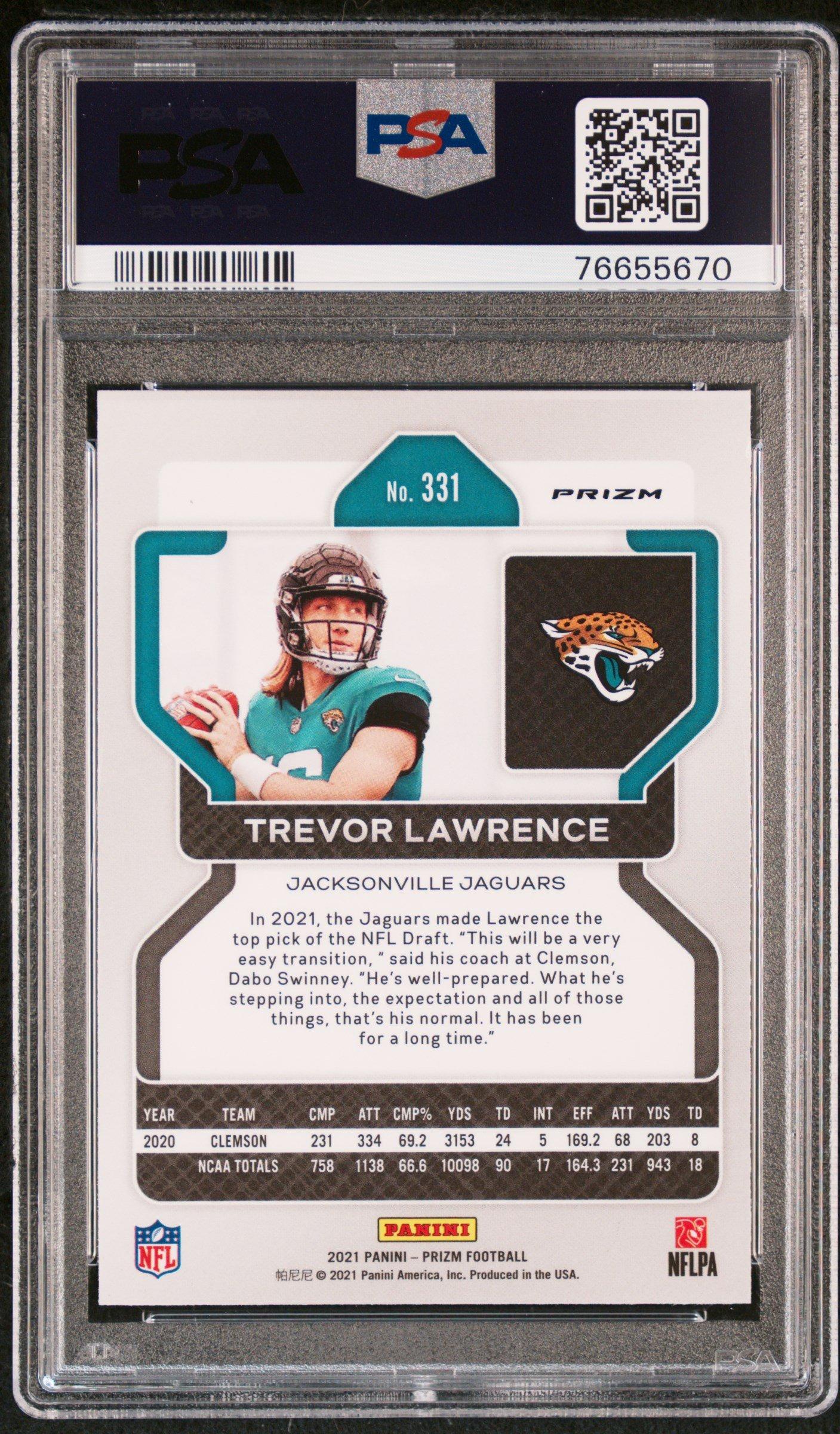 2021 Panini Prizm 331 Trevor Lawrence Red Ice PSA 9