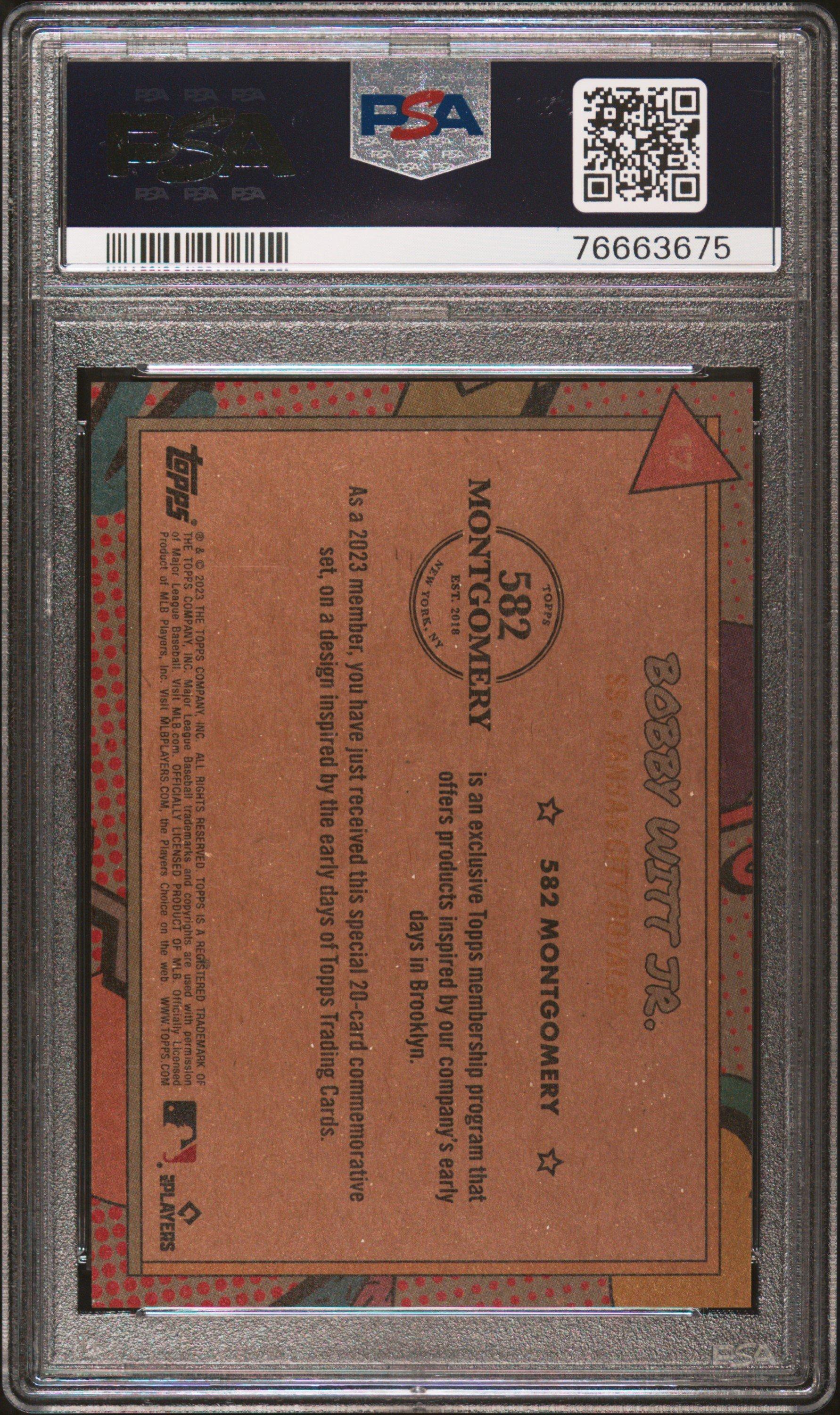 2023 Topps 582 Montgomery Set 17 Bobby Witt Jr. PSA 10