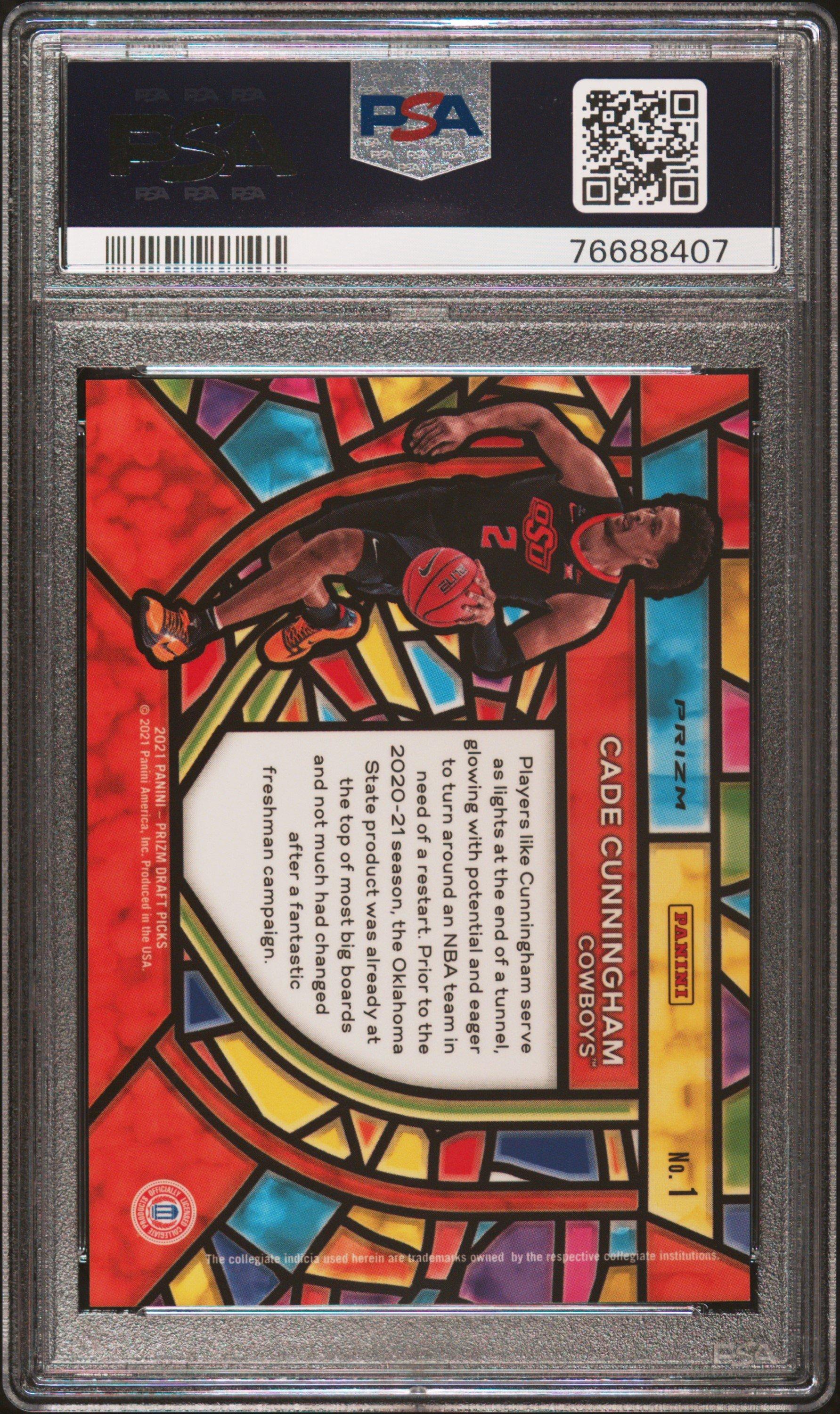 2021 Panini Prizm Draft Picks Stained Glass 1 Cade Cunningham PSA 10