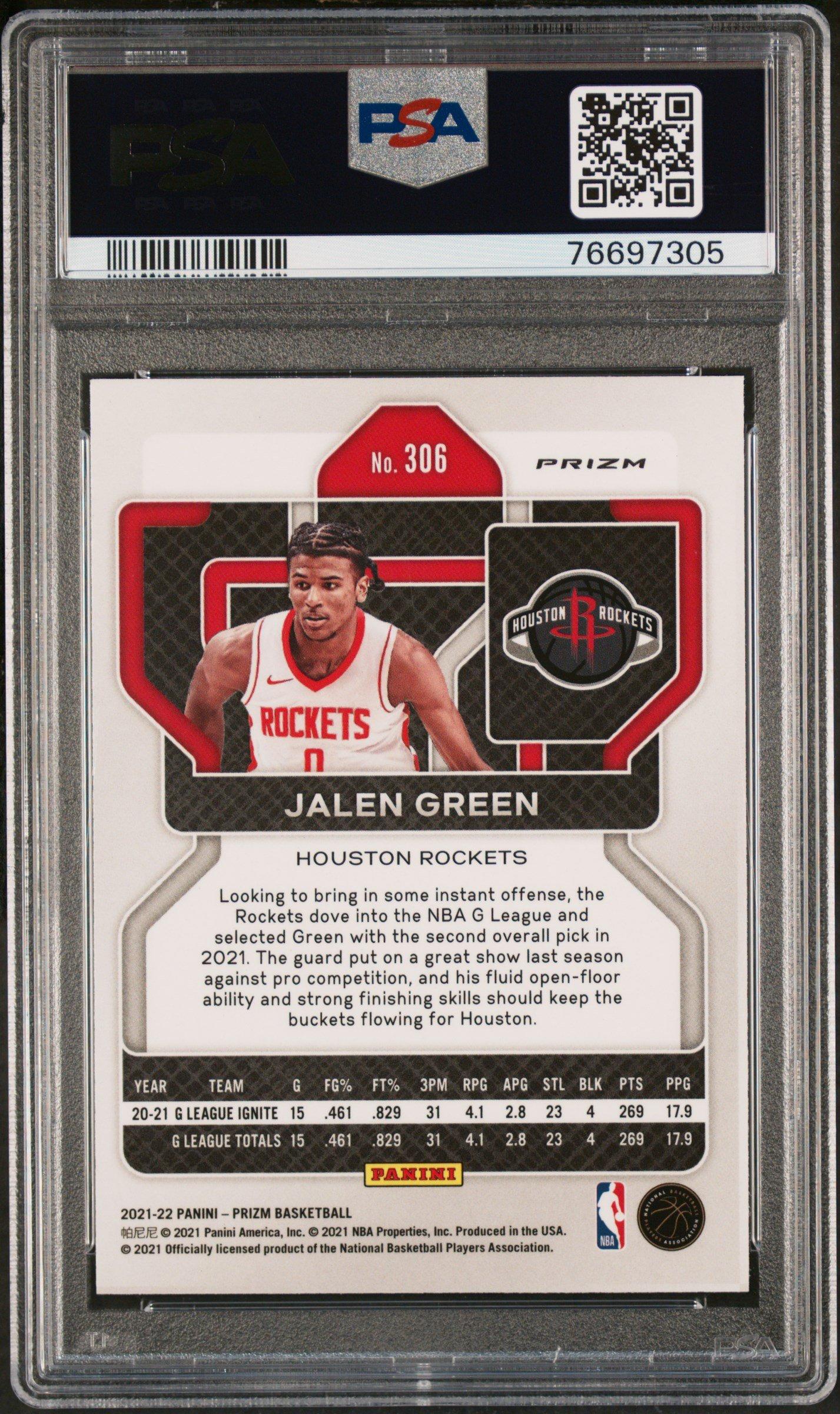 2021 Panini Prizm 306 Jalen Green Red Ice PSA