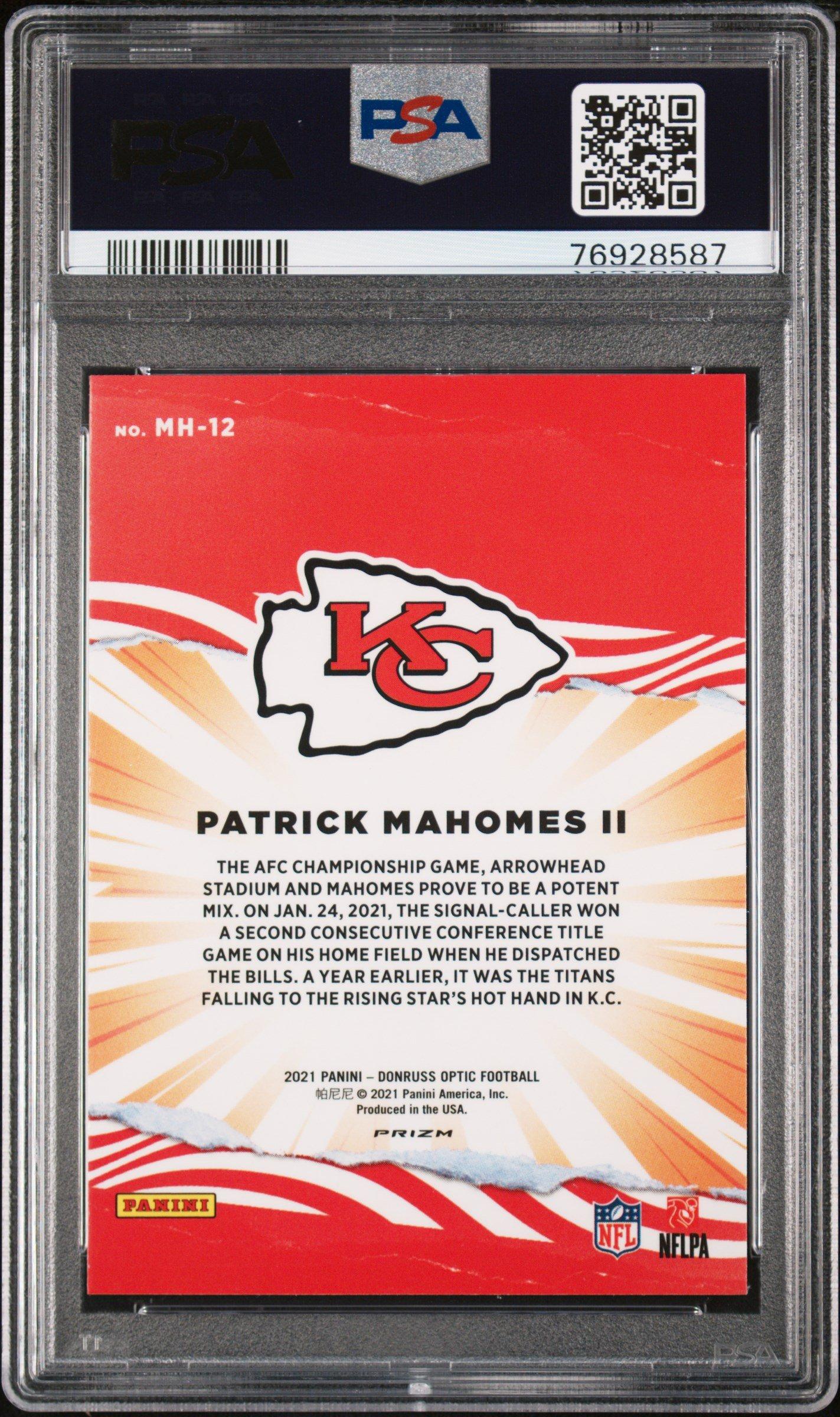 2021 Panini Donruss Optic My House! Mh12 Patrick Mahomes Ii PSA 10