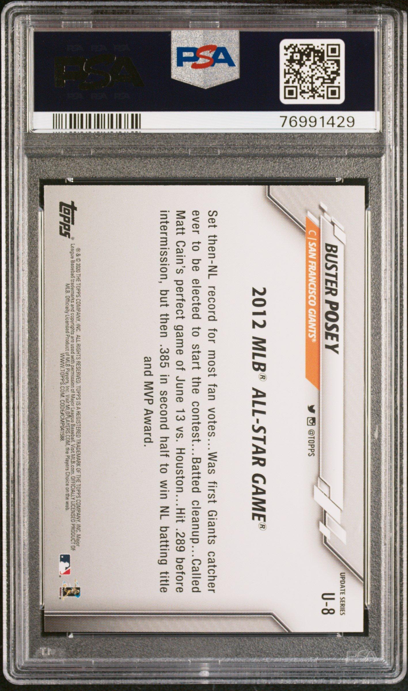 2020 Topps Update U8 Buster Posey PSA 10