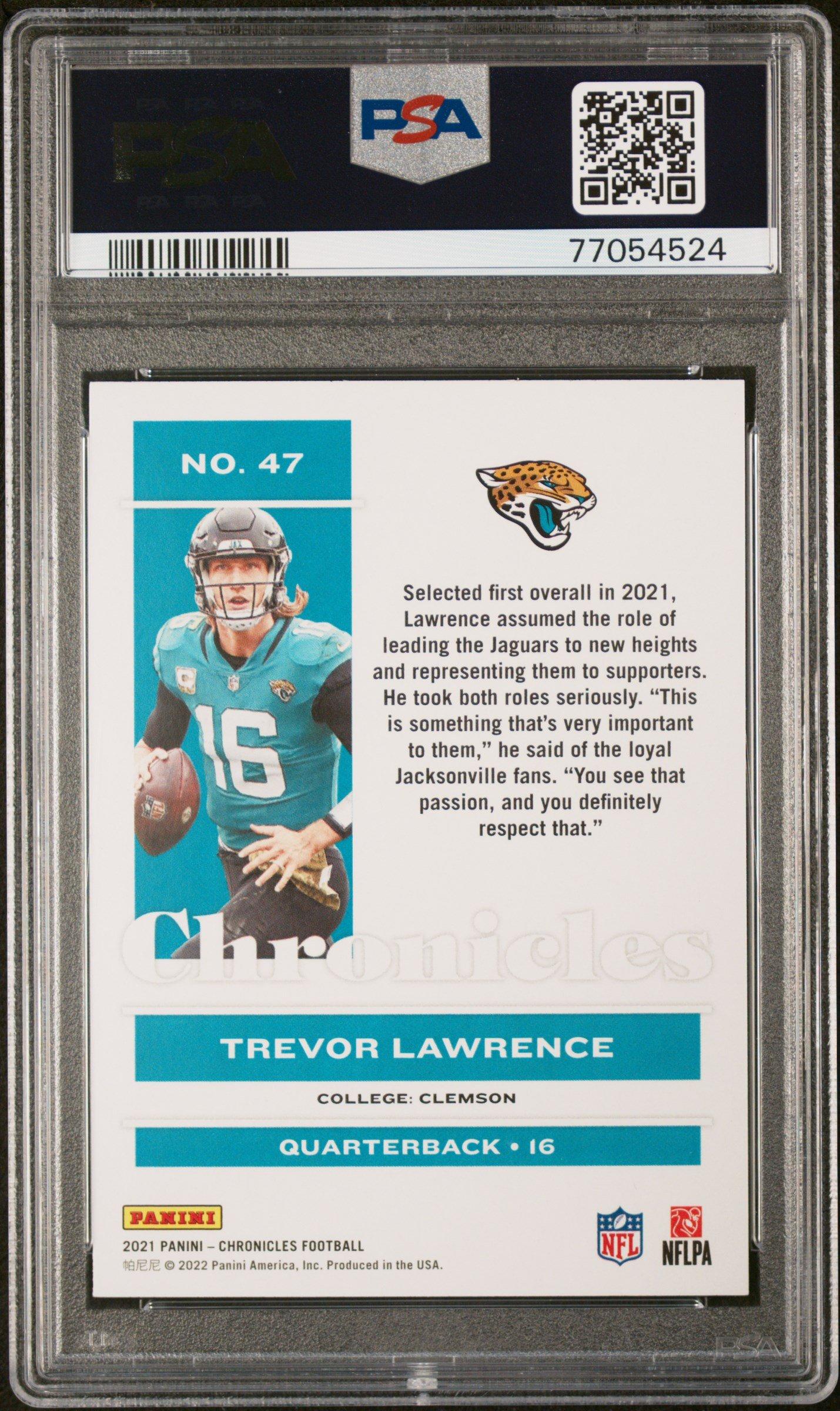 2021 Panini Chronicles 47 Trevor Lawrence PSA 10