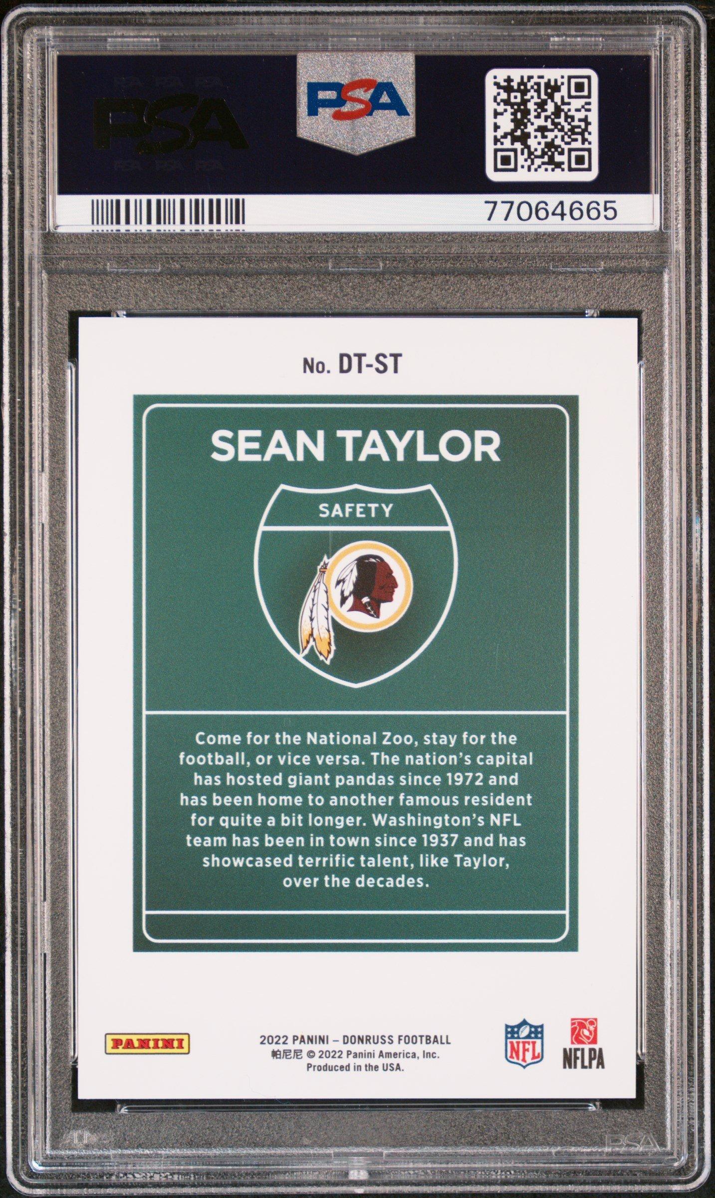 2022 Panini Donruss Downtown Dtst Sean Taylor PSA 9