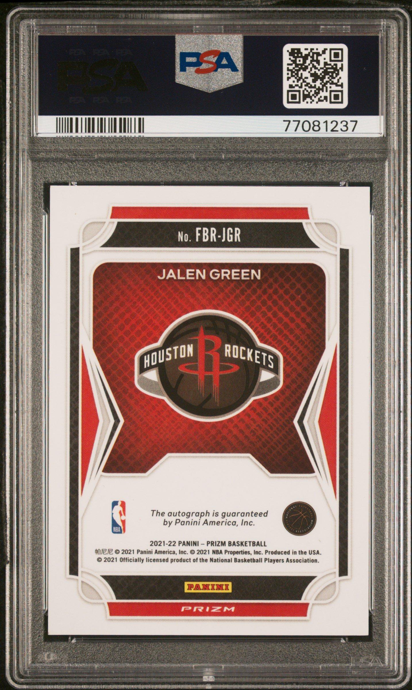 2021 Panini Prizm Fast Break Rookie Autographs Fbrjgr Jalen Green PSA 10