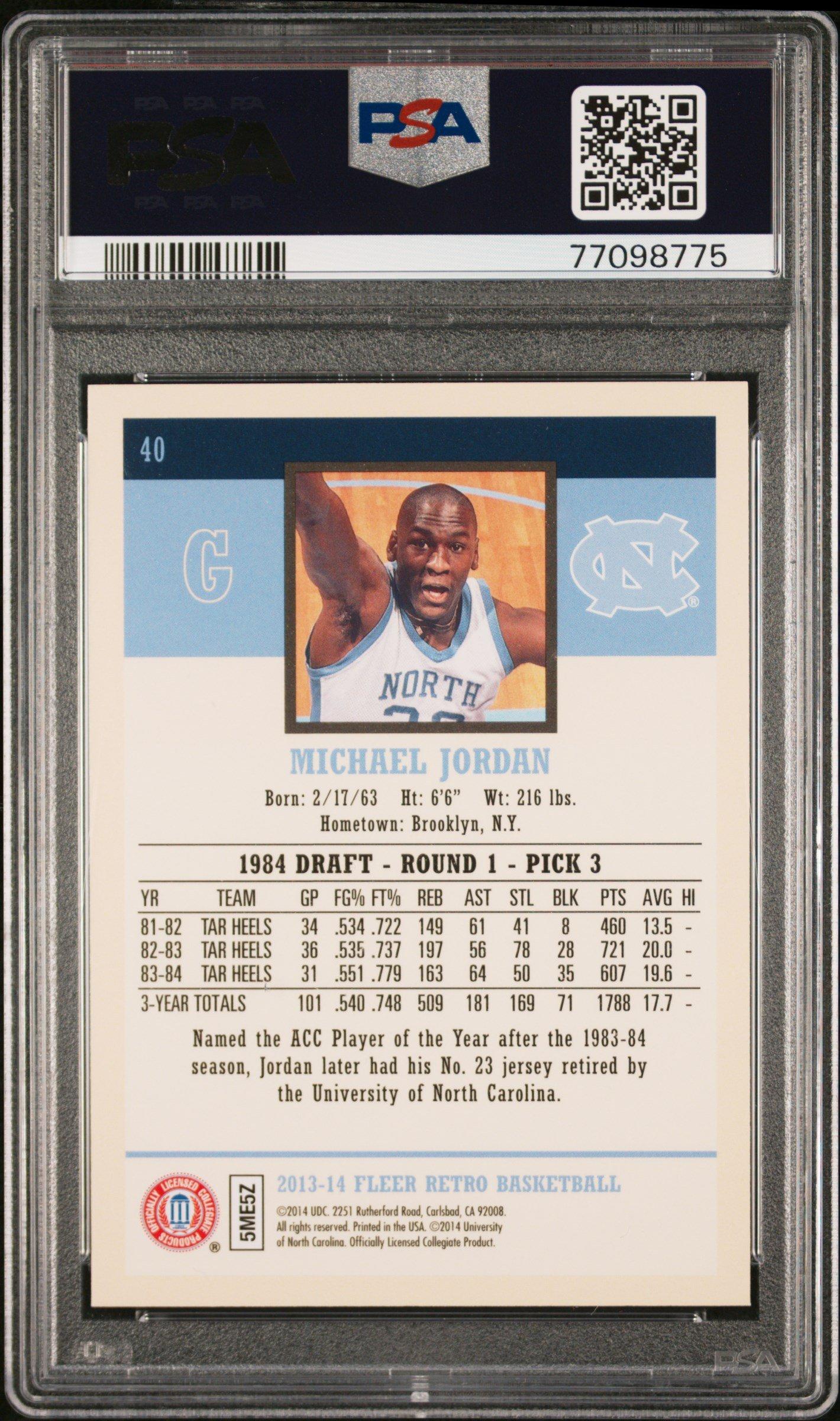 2013 Fleer Retro 40 Michael Jordan PSA 10