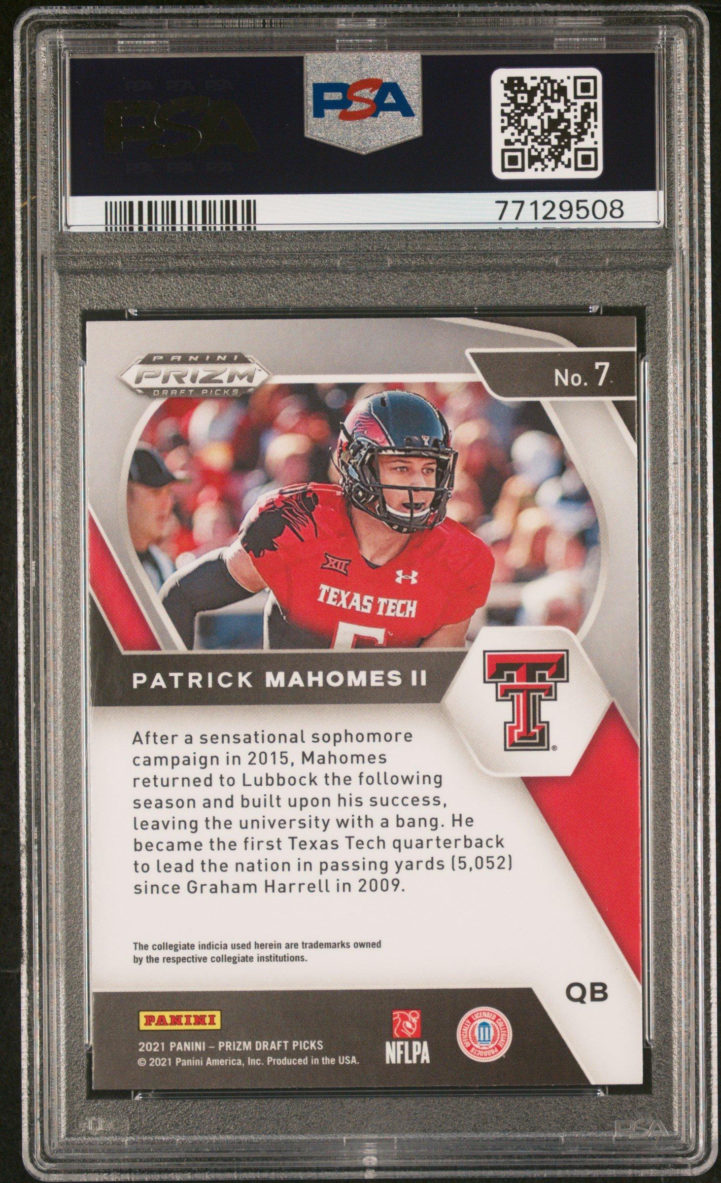 2021 Panini Prizm Draft Picks 7 Patrick Mahomes Ii PSA 10