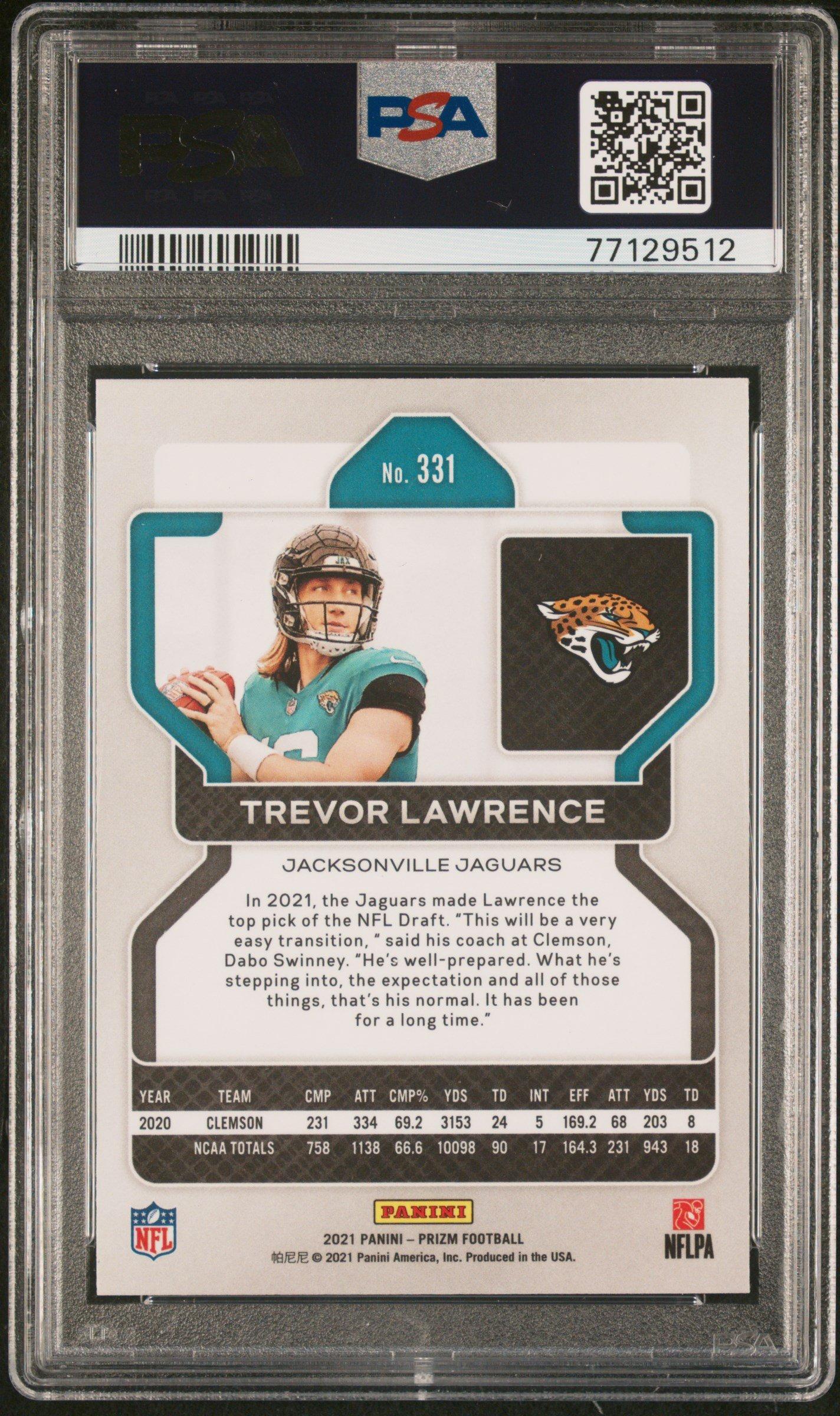 2021 Panini Prizm 331 Trevor Lawrence PSA 9