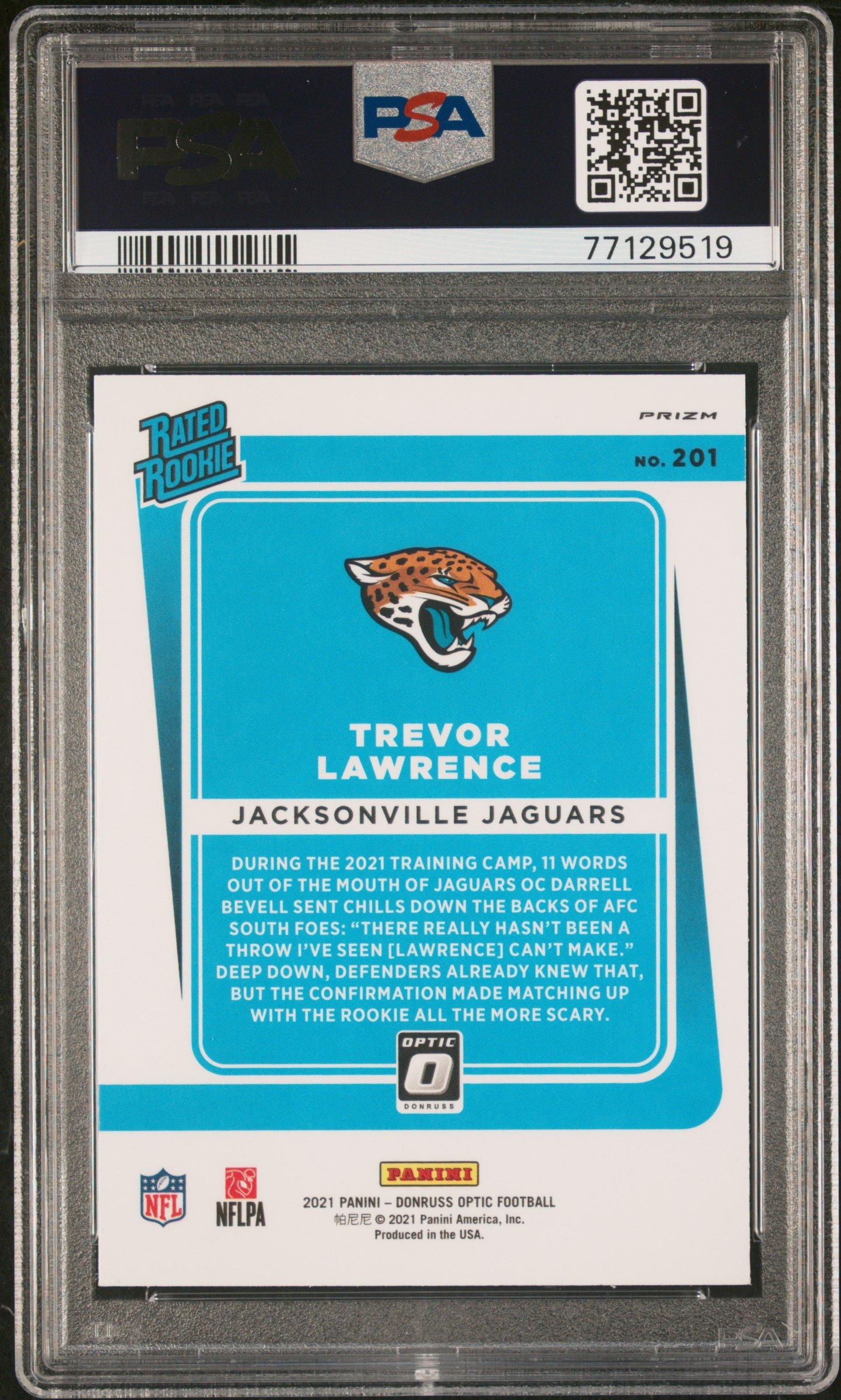 2021 Panini Donruss Optic 201 Trevor Lawrence Stars PSA 9