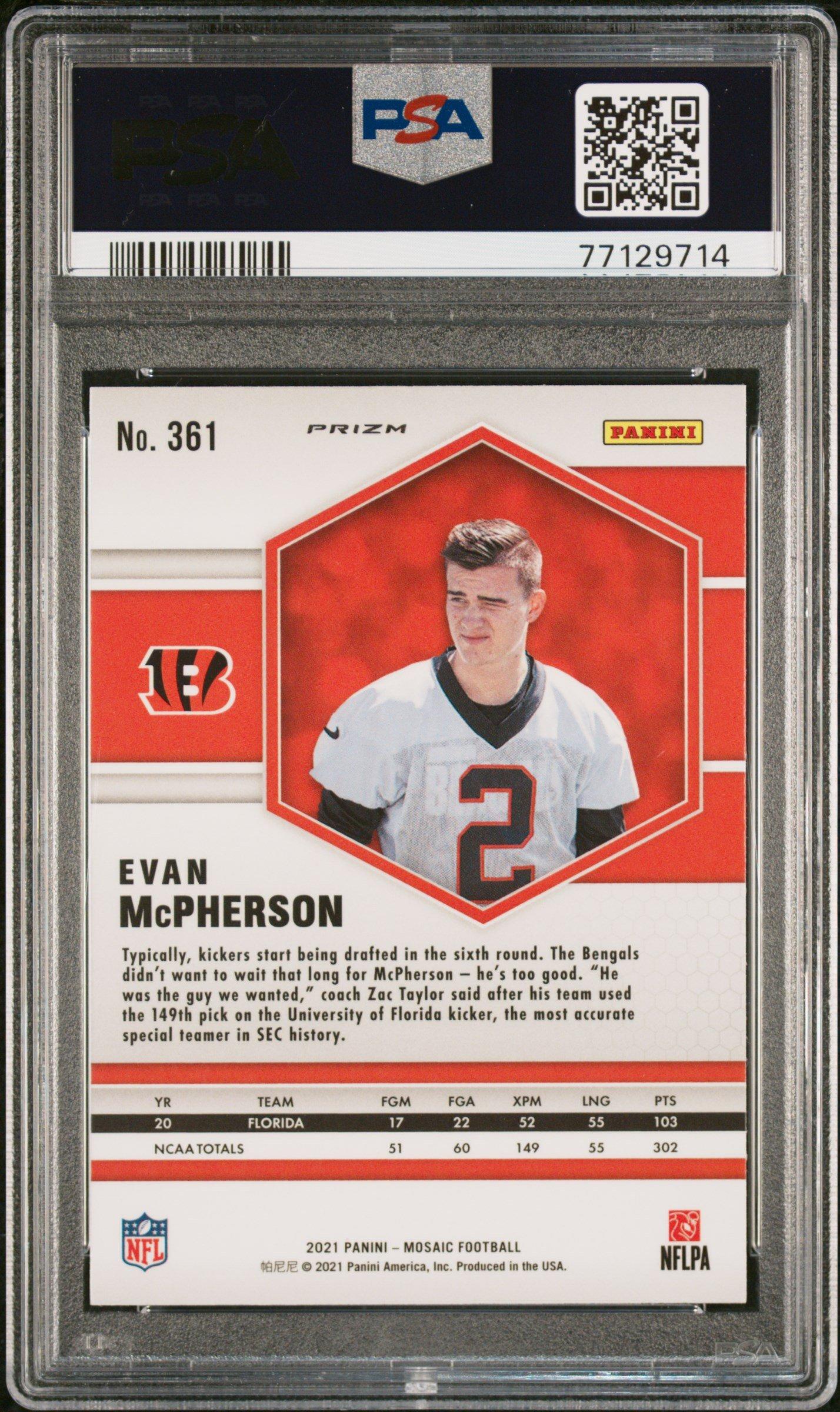 2021 Panini Mosaic 361 Evan Mcpherson Genesis PSA 10