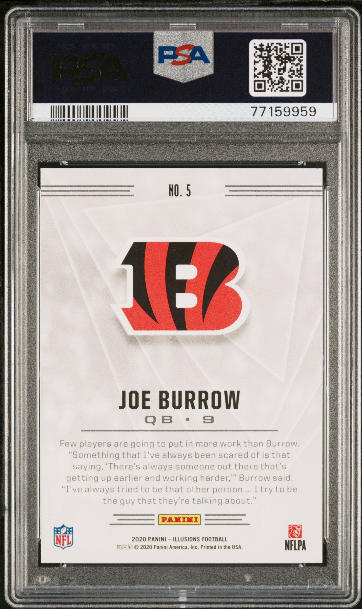 2020 Panini Illusions 5 Joe Burrow PSA 8