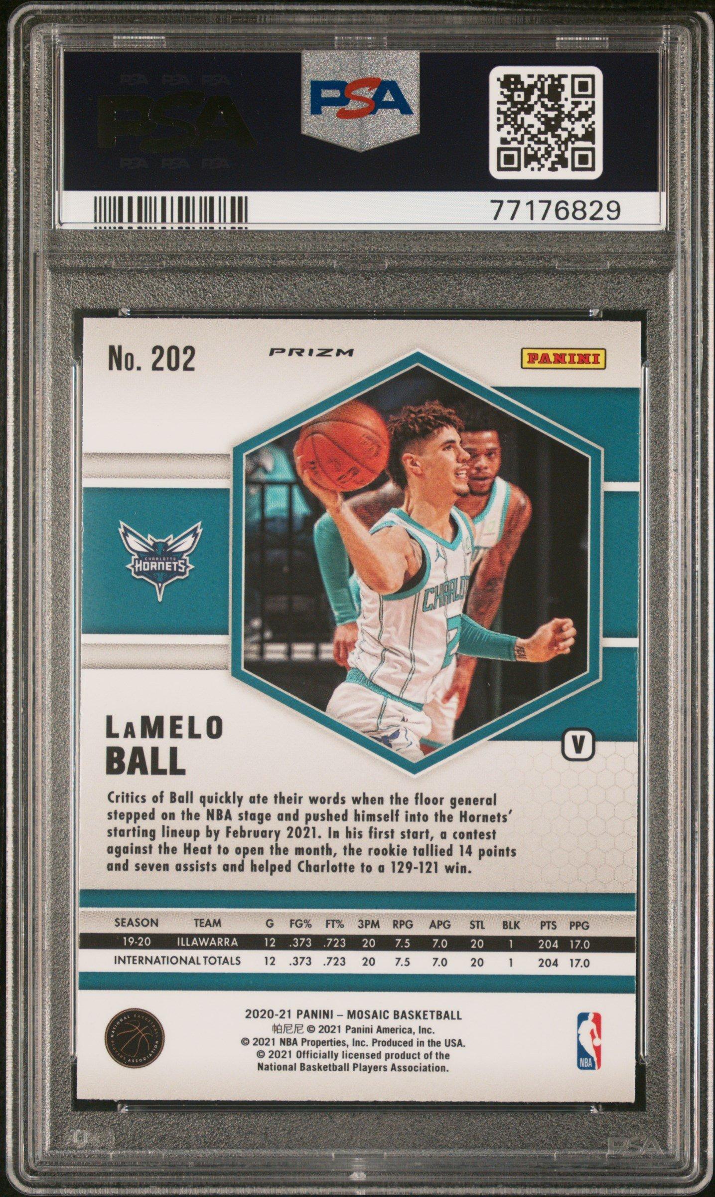 2020 Panini Mosaic 202 Lamelo Ball Variation-fast Break PSA 10 