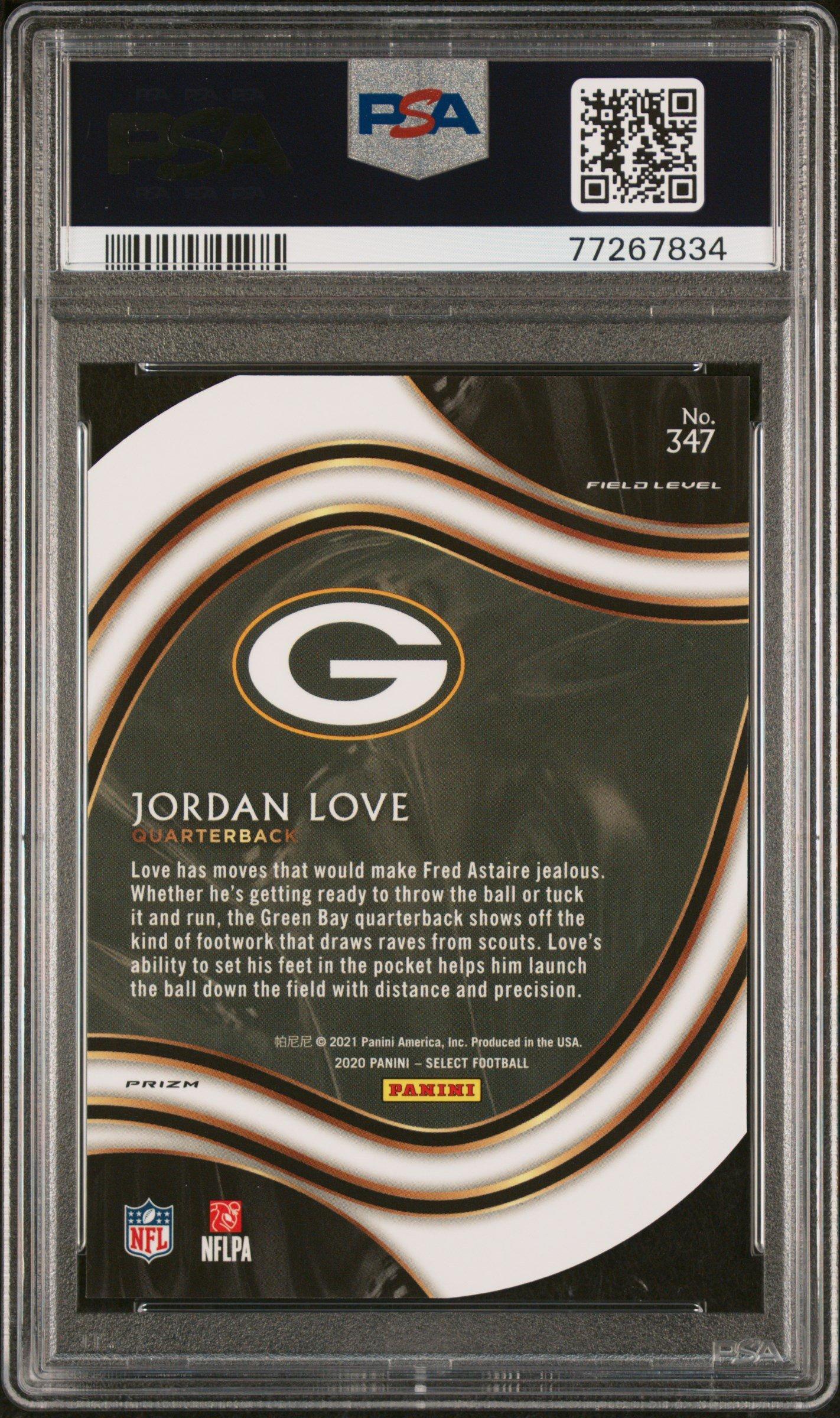 2020 Panini Select Jordan Love Die-cut Red Prizm PSA 10