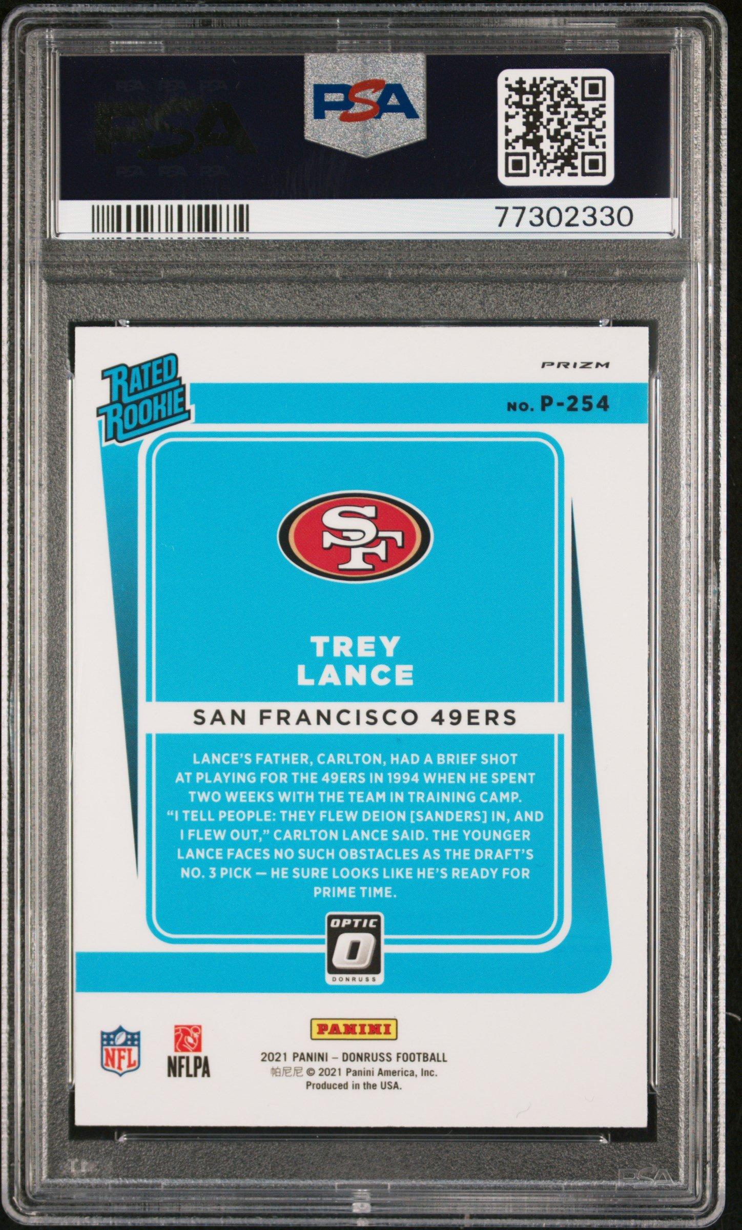 2021 Panini Donruss P254 Trey Lance PSA 9