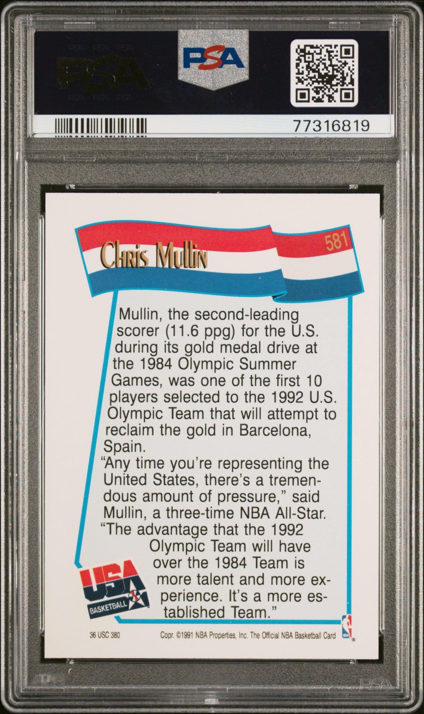 1991 Hoops 581 Chris Mullin PSA 10