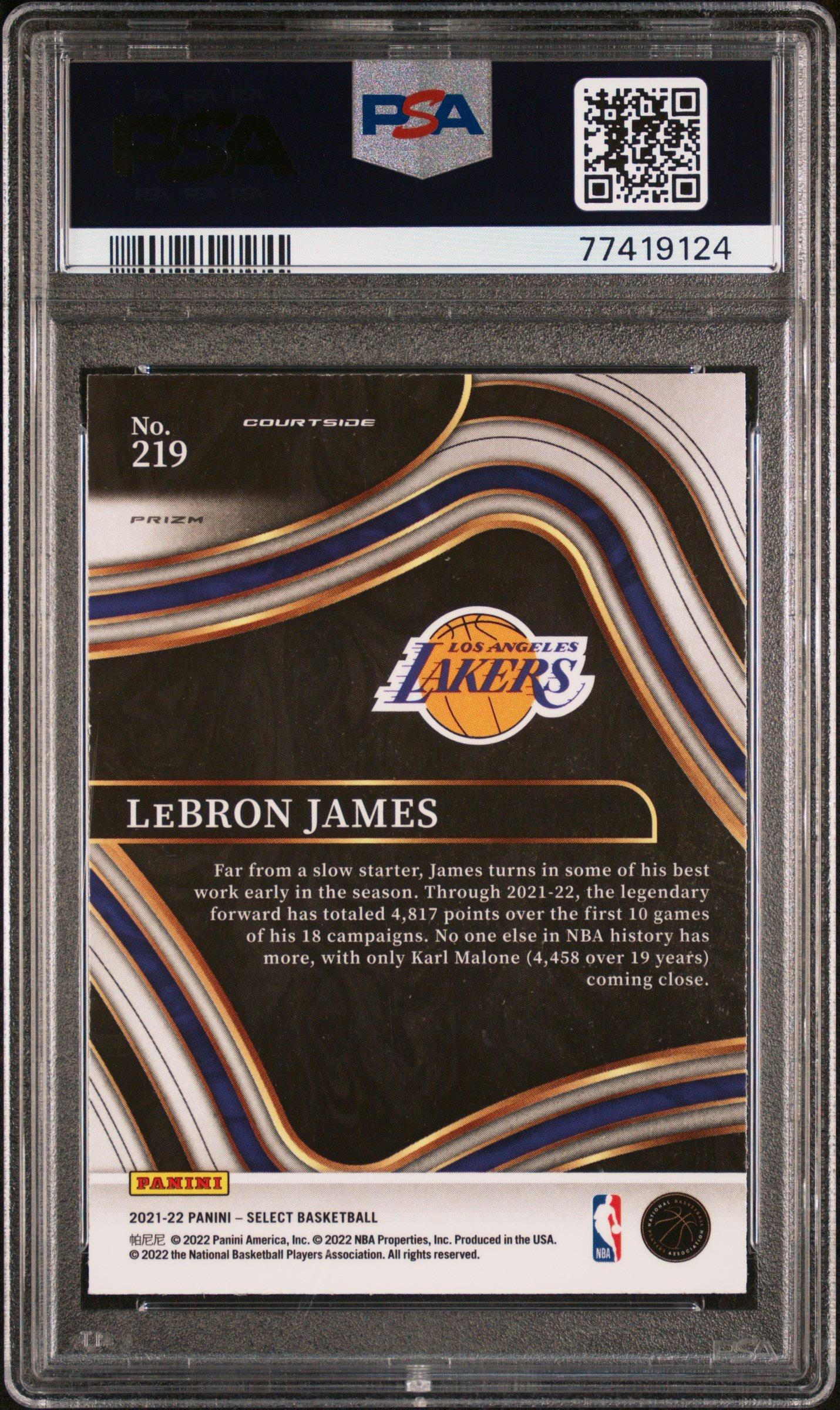 2021 Panini Select 219 Lebron James Disco Prizm PSA 9