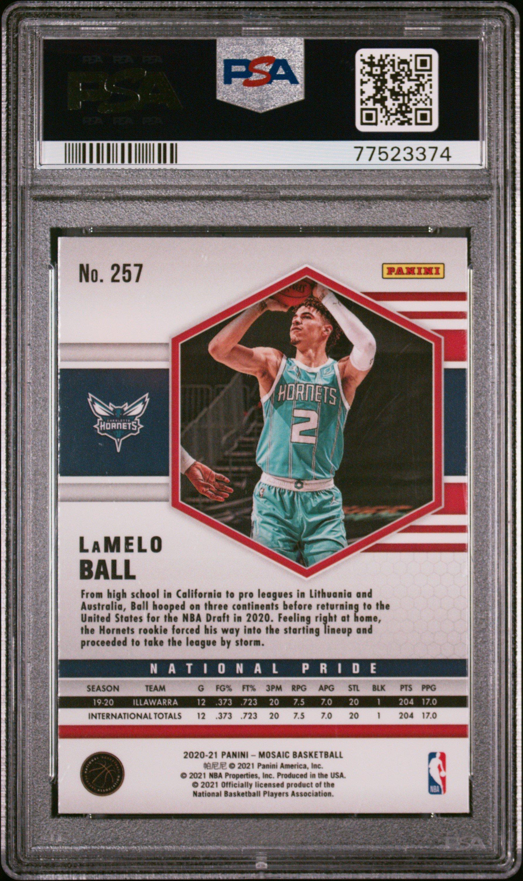 2020 Panini Mosaic 257 Lamelo Ball PSA 9