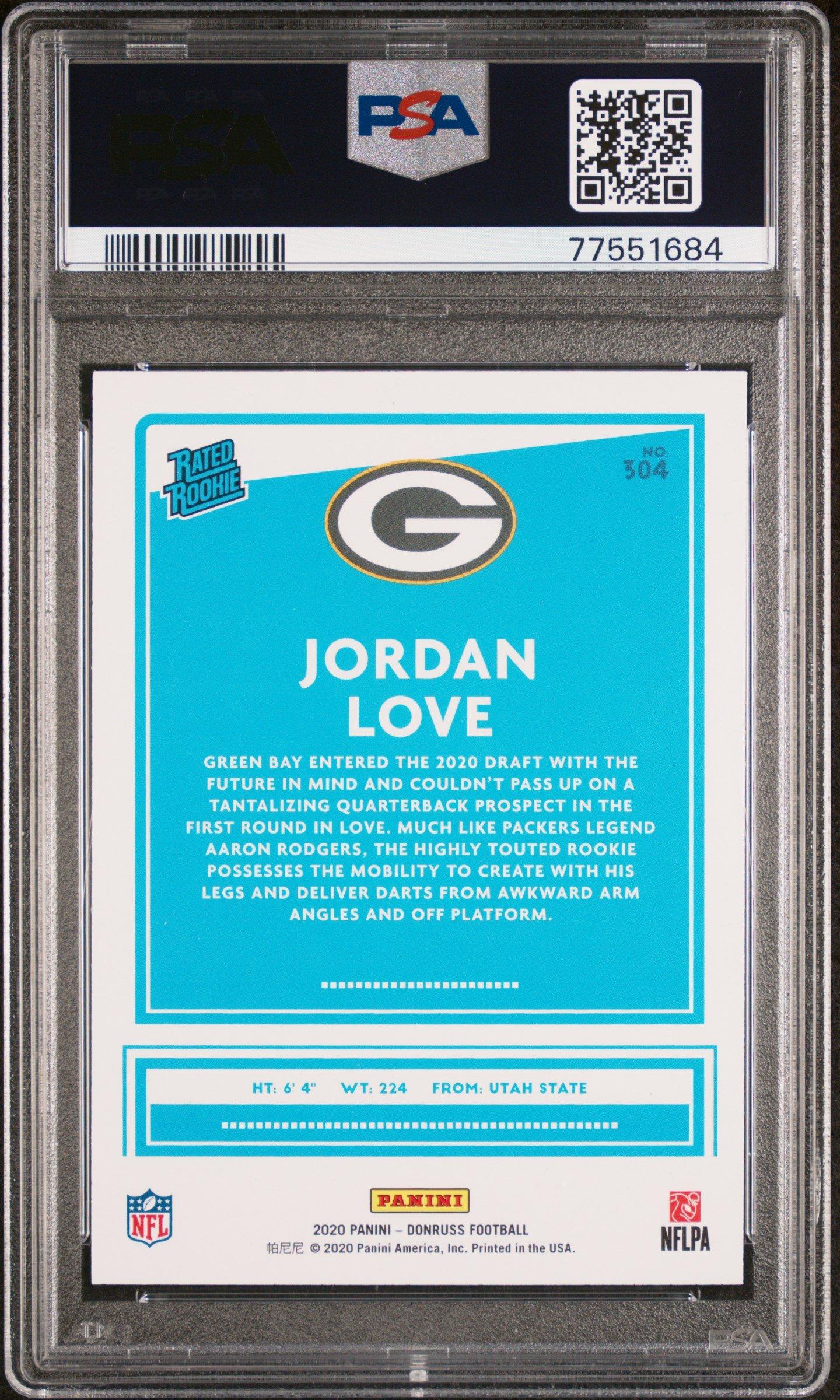 2020 Panini Donruss 304 Jordan Love Red Press Proof PSA 9