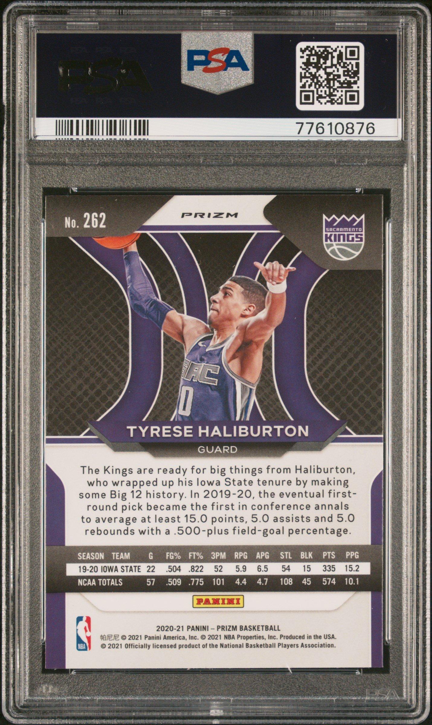 2020 Panini Prizm 262 Tyrese Haliburton Silver Prizm PSA