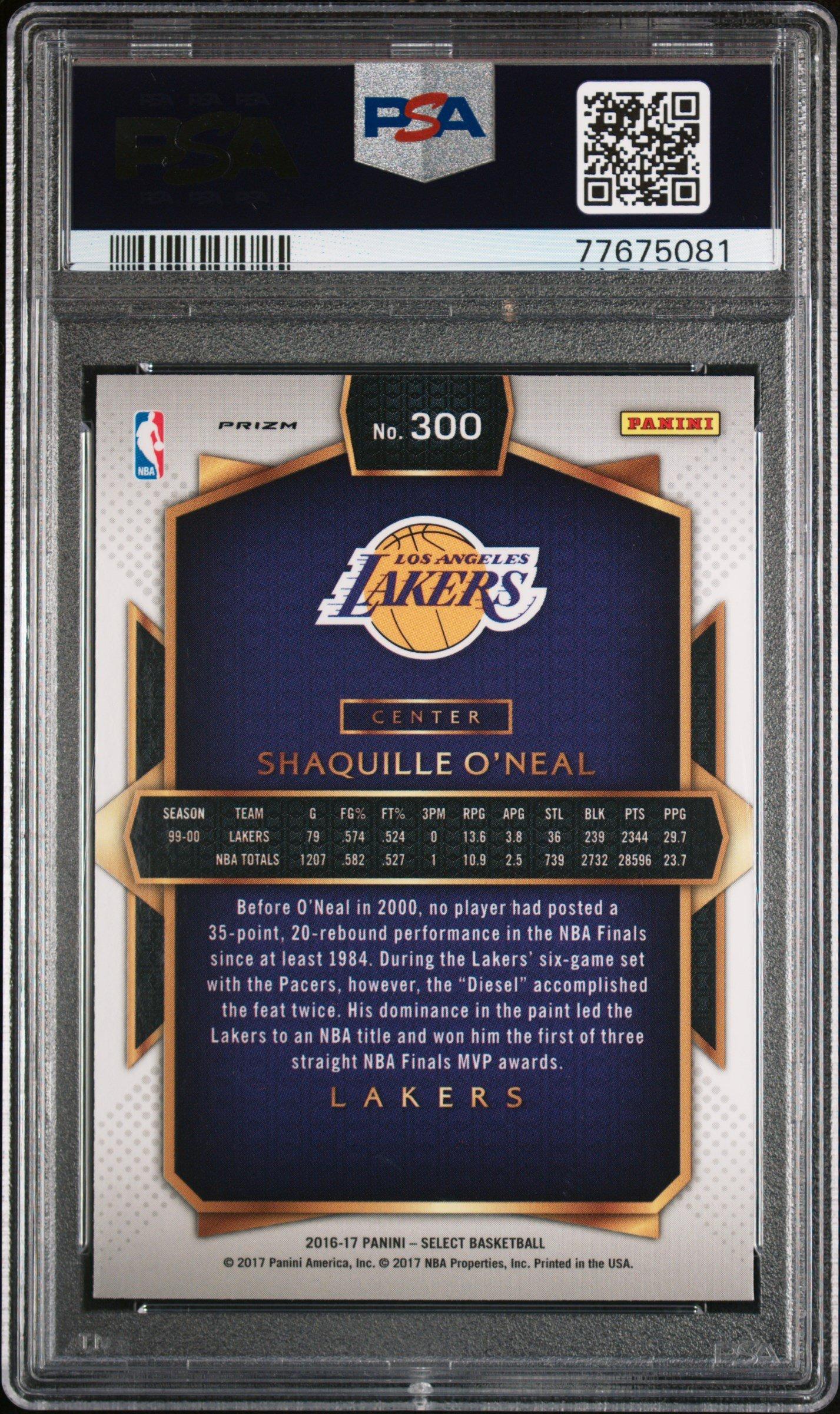 2016 Panini Select 300 Shaquille O'neal Silver Prizm PSA 10