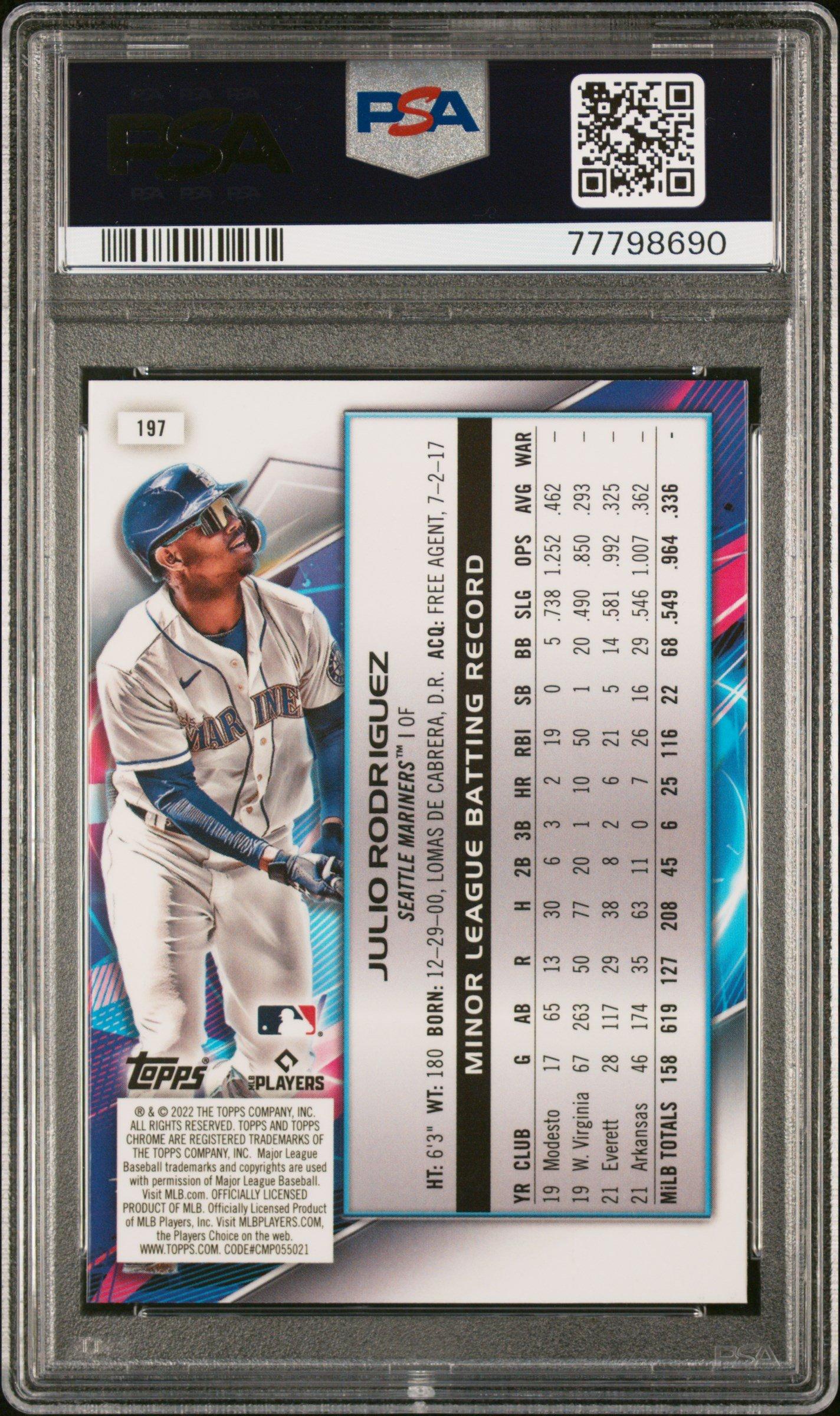 2022 Topps Cosmic Chrome 197 Julio Rodriguez PSA 10