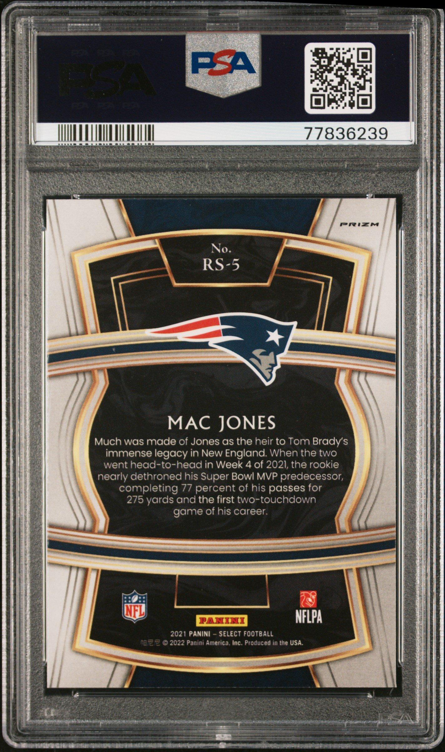2021 Panini Select Rookie Selections Rs5 Mac Jones Silver Prizm PSA 10