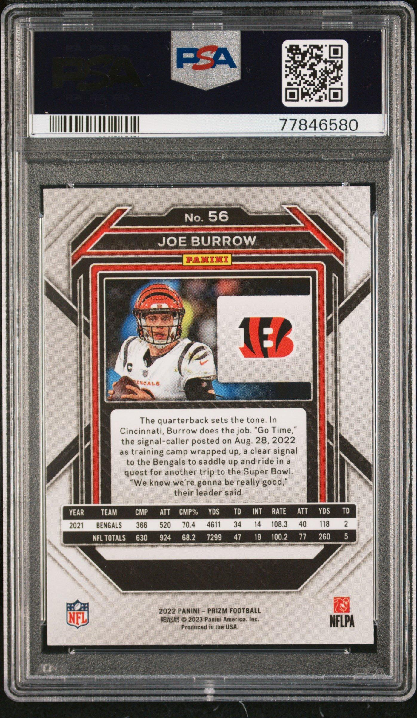 2022 Panini Prizm 56 Joe Burrow PSA 10