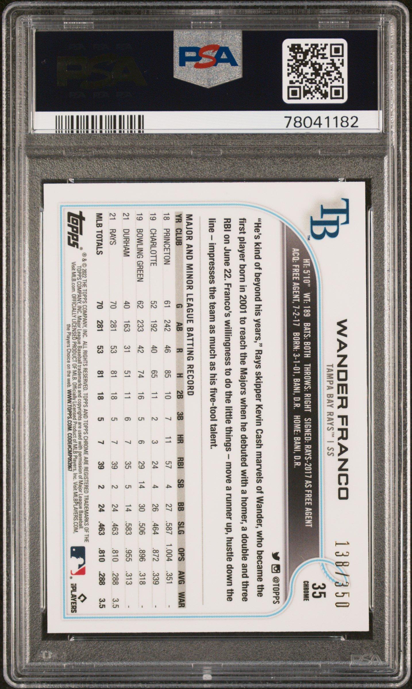 2022 Topps Chrome 35 Wander Franco PSA 10