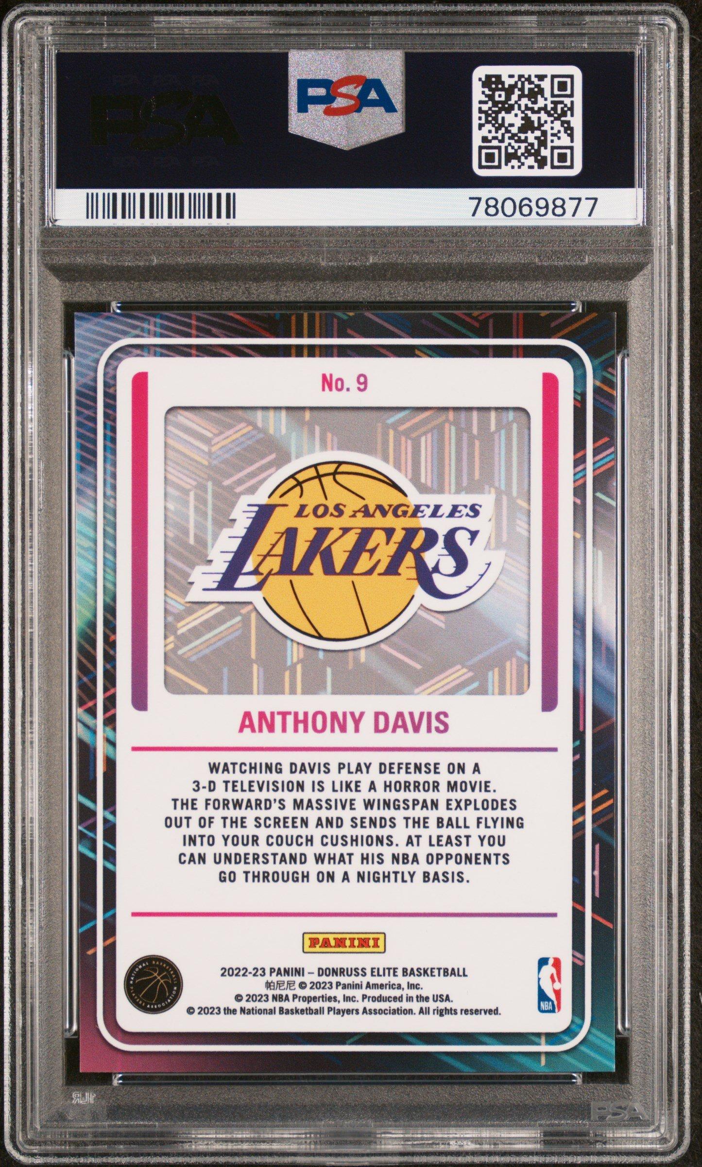 2022 Panini Donruss Elite Dimensions 9 Anthony Davis PSA 10