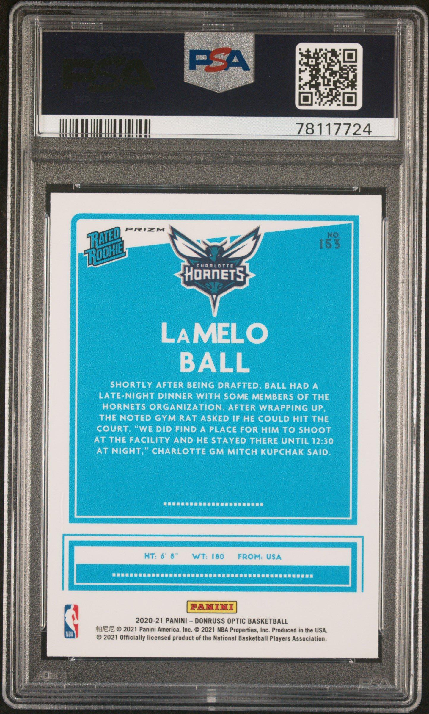 2020 Panini Donruss Optic 153 Lamelo Ball Green Pulsar PSA 10
