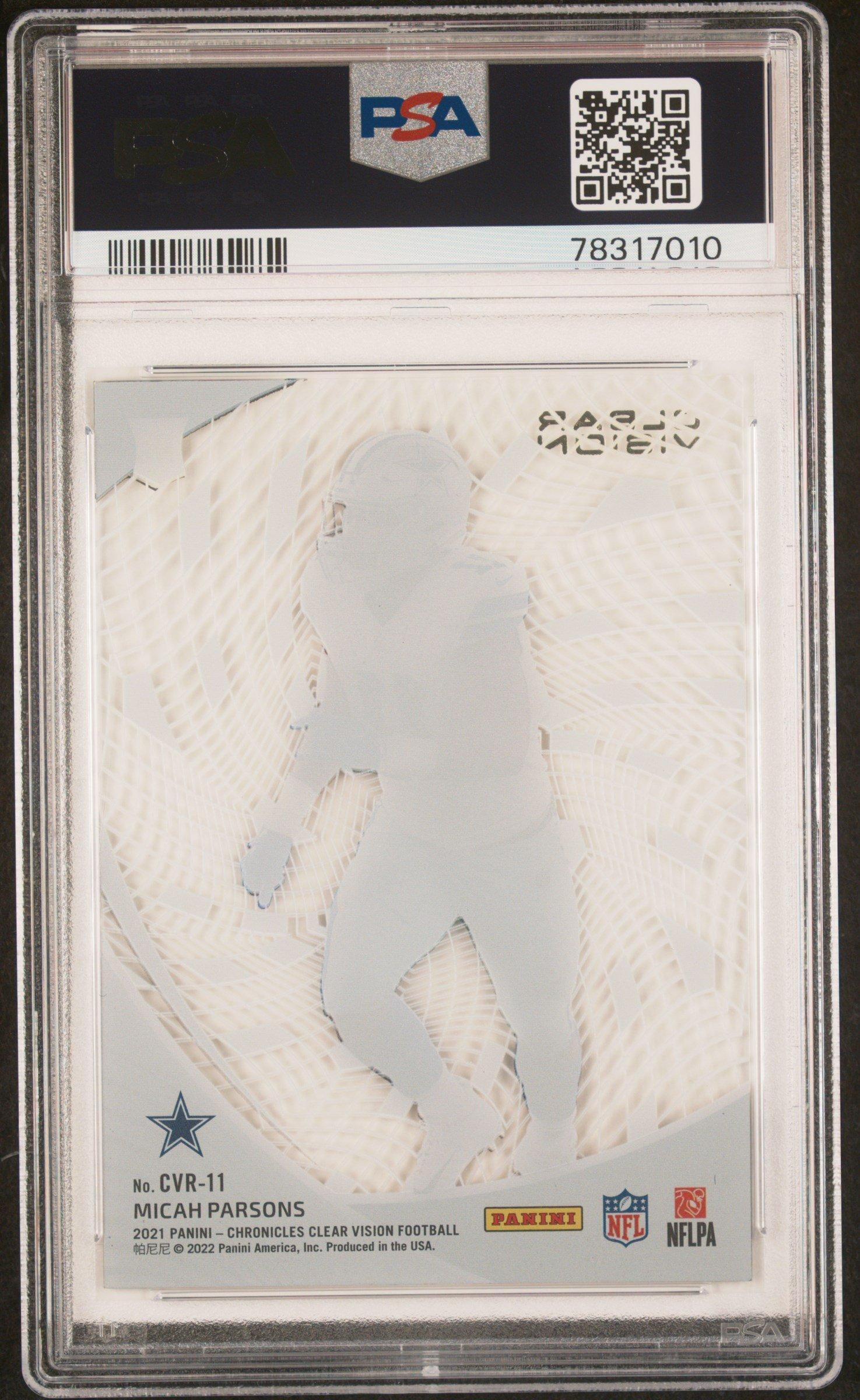 2021 Panini Chronicles Clear Vision Rookies Cvr-11 Micah Parsons PSA 10