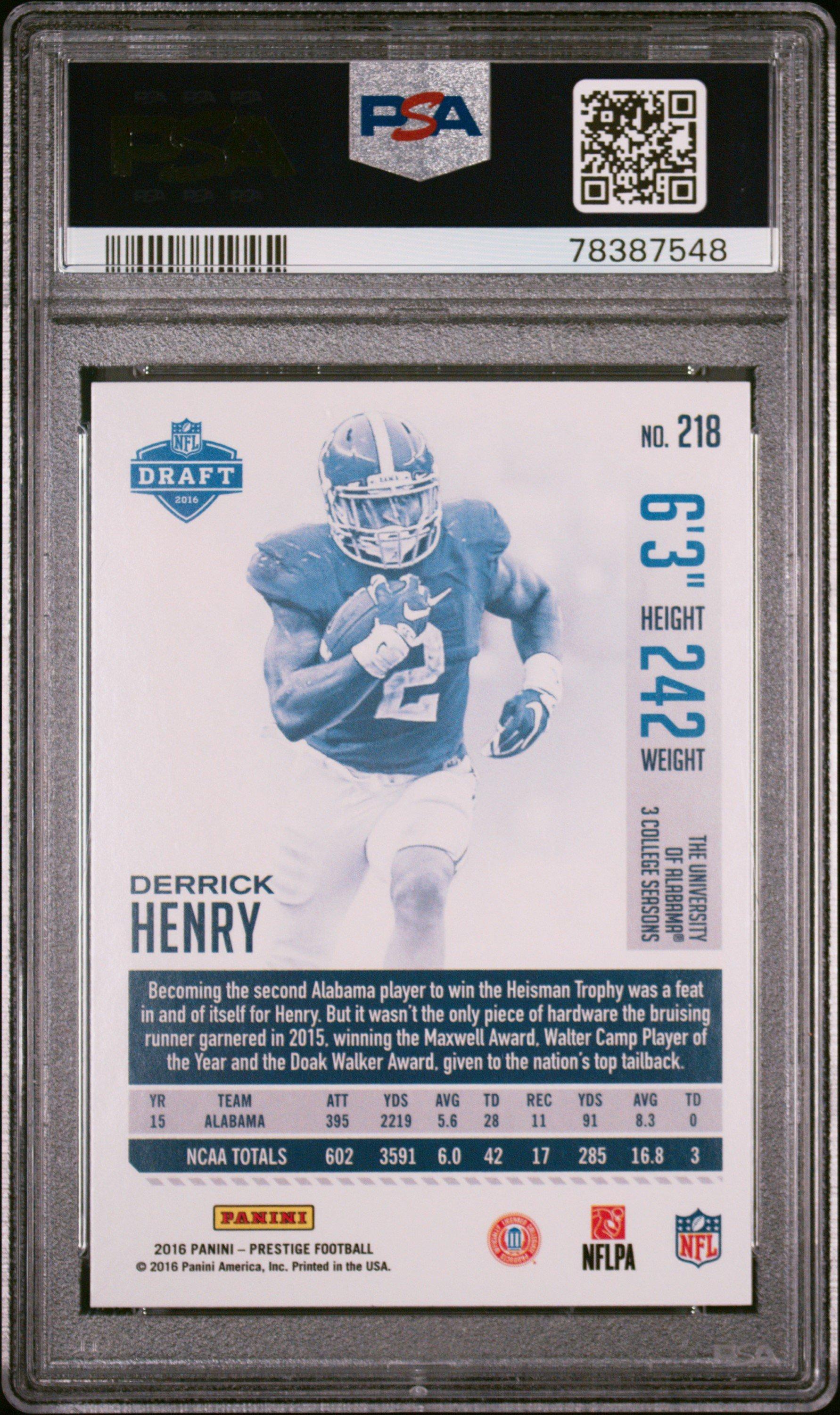 2016 Panini Prestige 218 Derrick Henry PSA 10