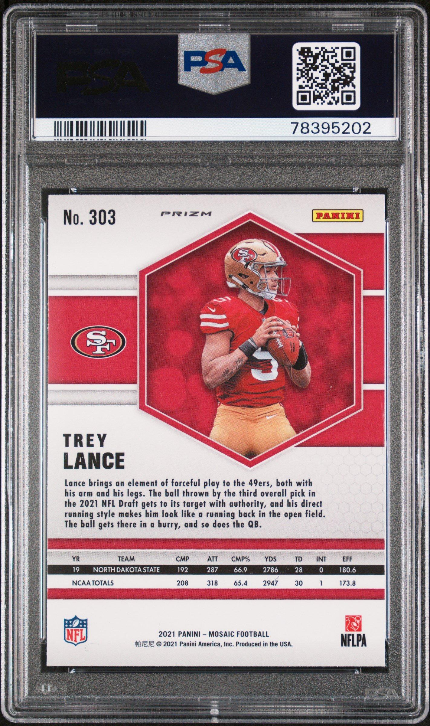 2021 Panini Mosaic 303 Trey Lance PSA 10