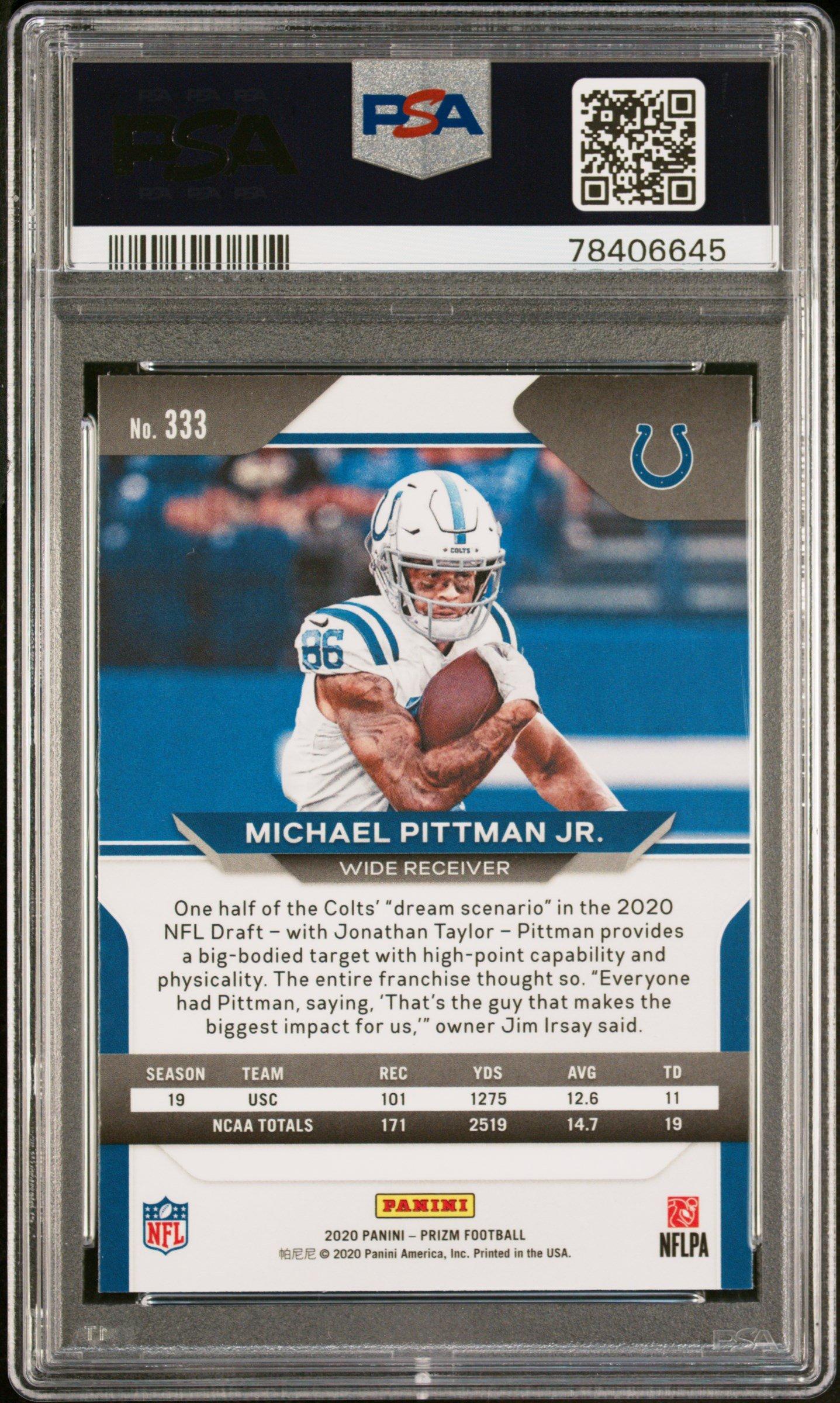 2020 Panini Prizm 333 Michael Pittman Jr. PSA 10