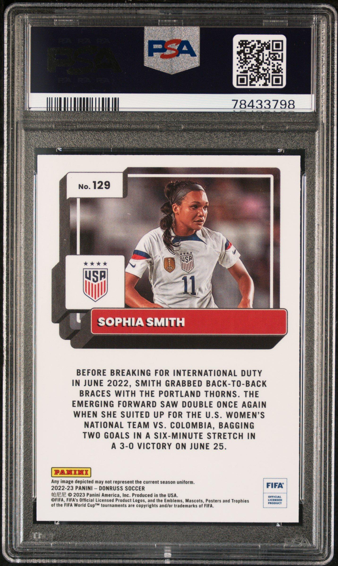 2022 Panini Donruss Fifa 129 Sophia Smith PSA 10