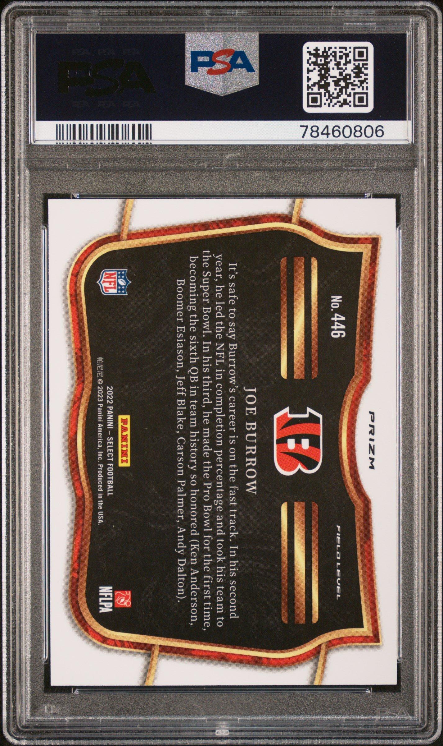 2022 Panini Select 446 Joe Burrow Silver Prizm PSA 9