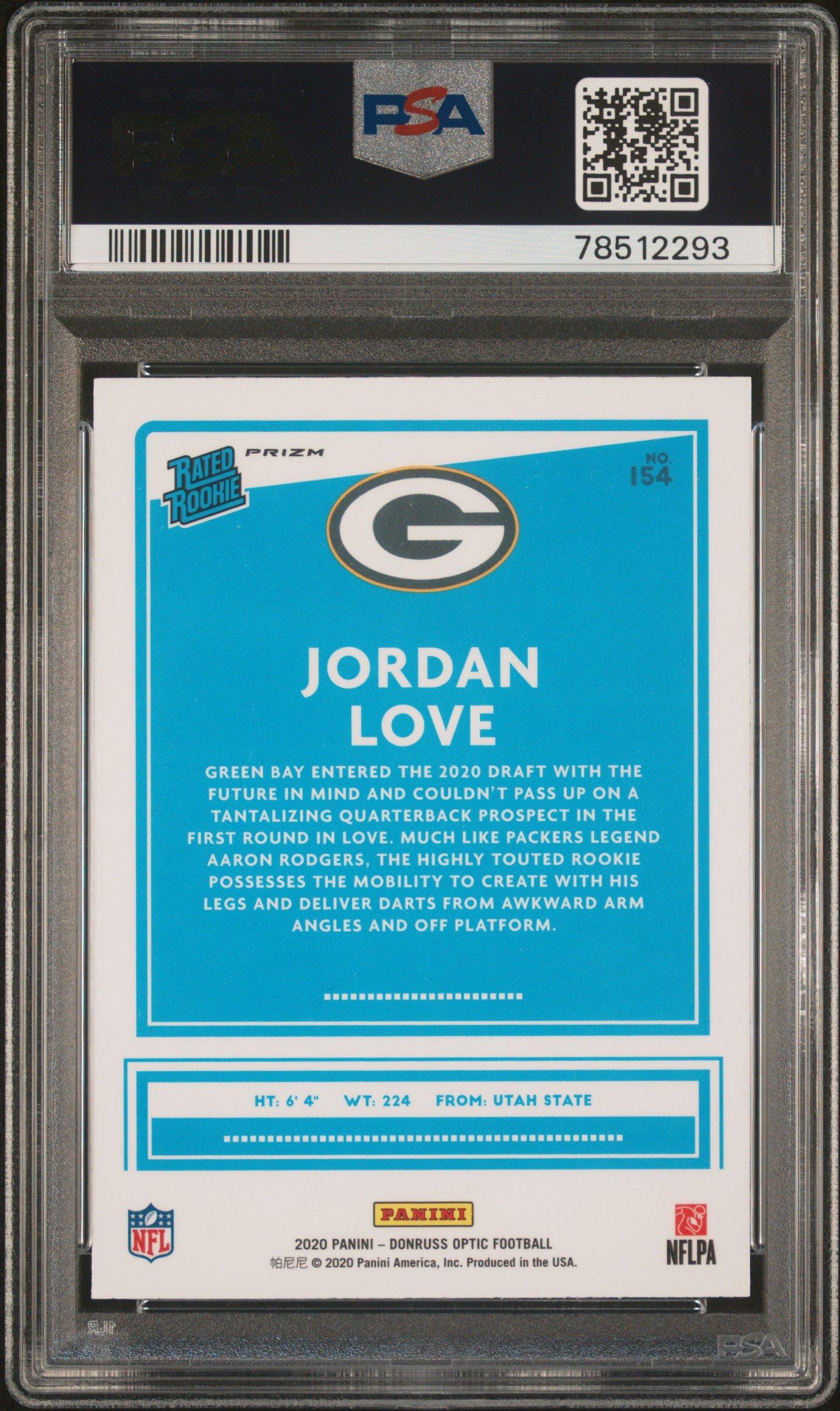 2020 Panini Donruss Optic 154 Jordan Love Holo PSA