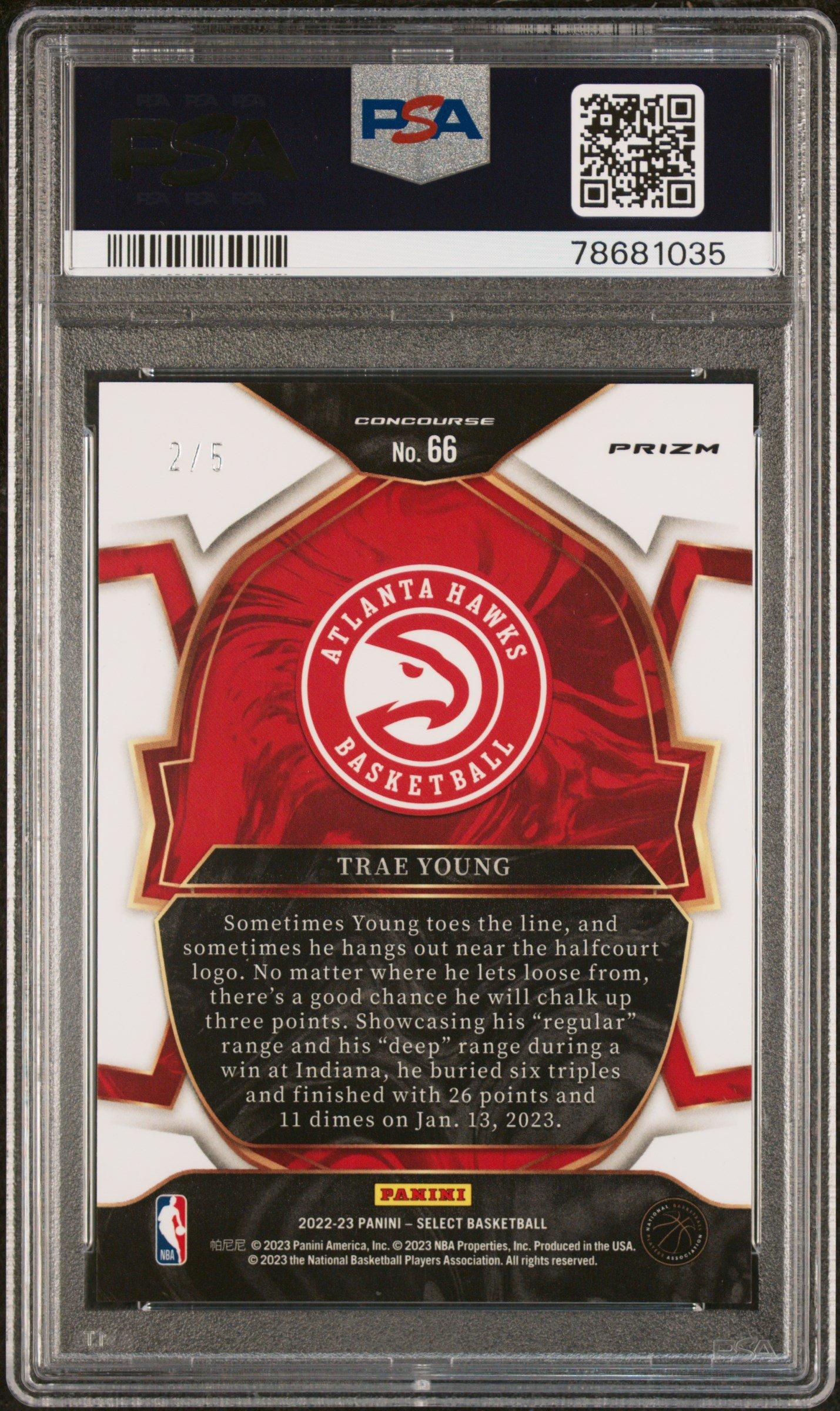 2022 Panini Select 66 Trae Young Green PSA 10