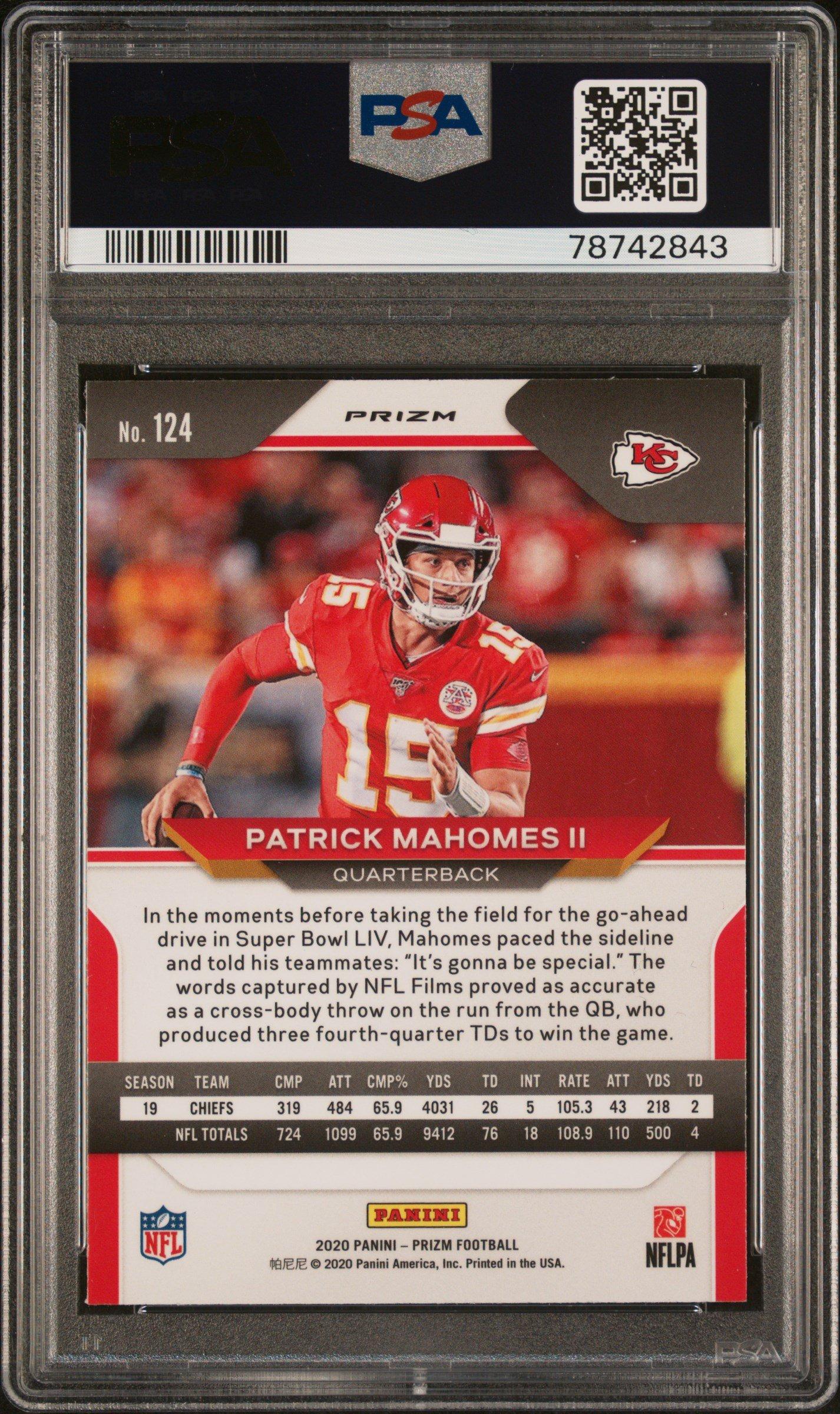 2020 Panini Prizm 124 Patrick Mahomes Ii Disco Prizm PSA 10