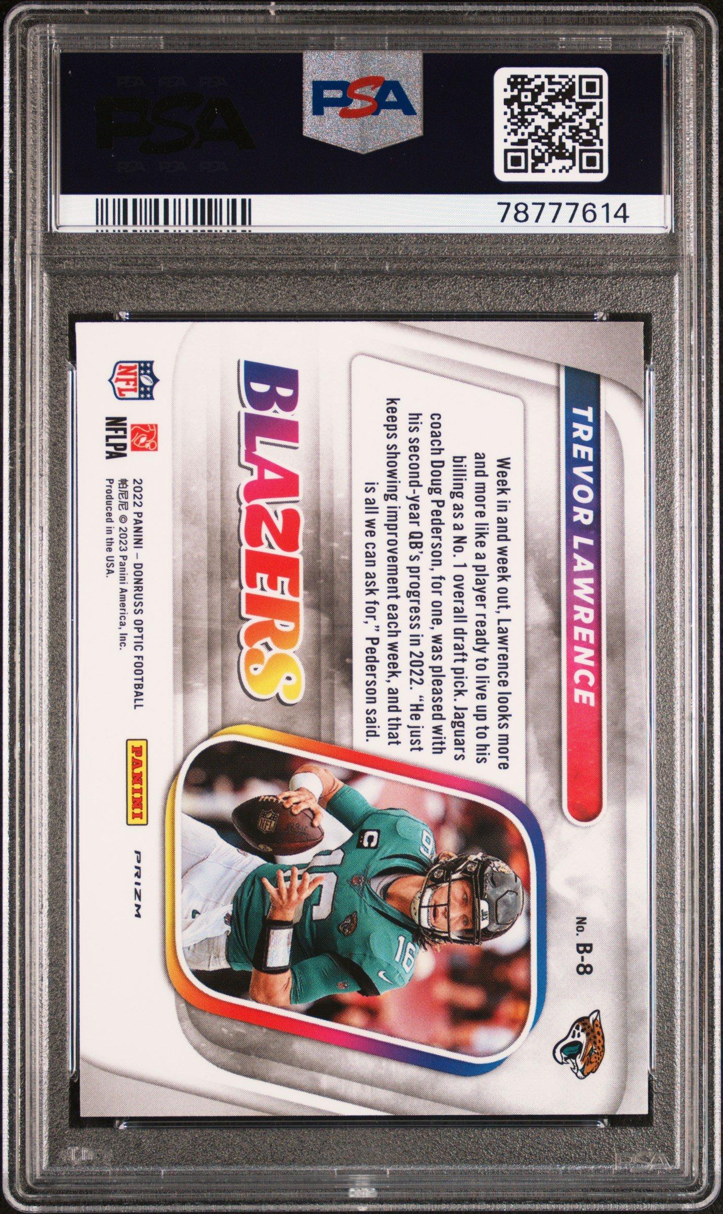 2022 Panini Donruss Optic Blazers B8 Trevor Lawrence PSA 10