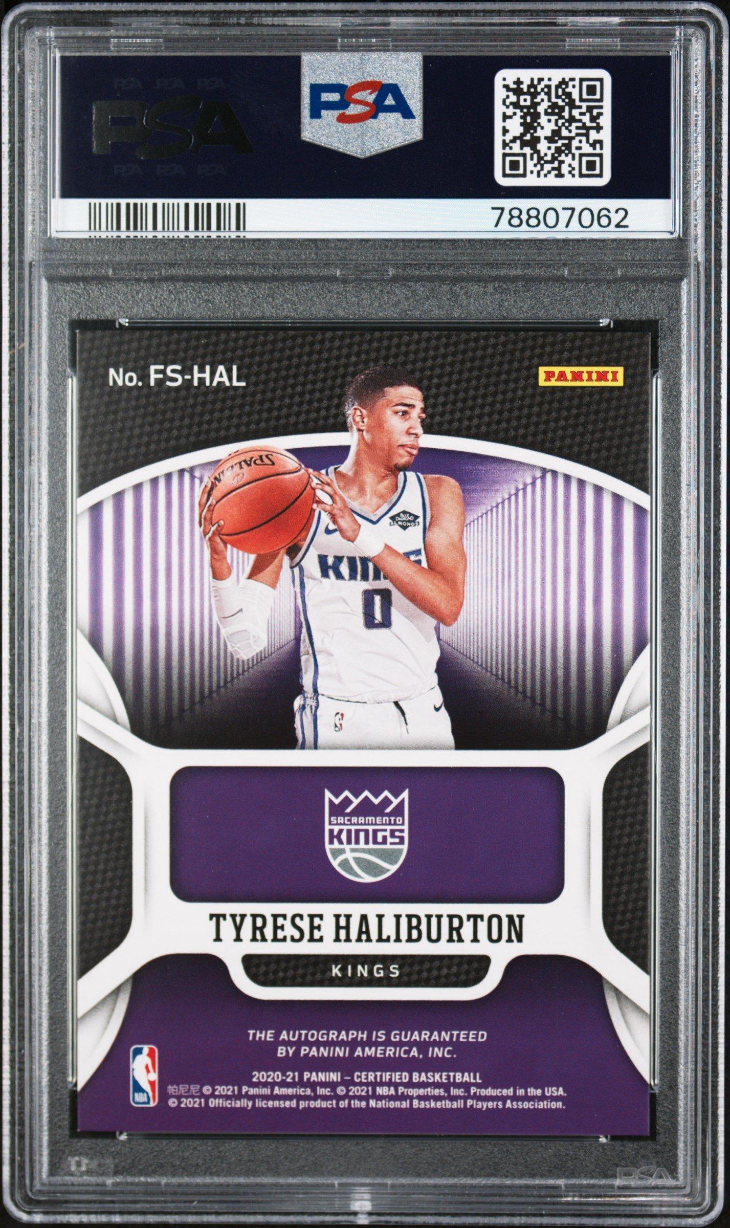 2020 Panini Certified Fresh Faces Signatures Fshal Tyrese Haliburton PSA 9