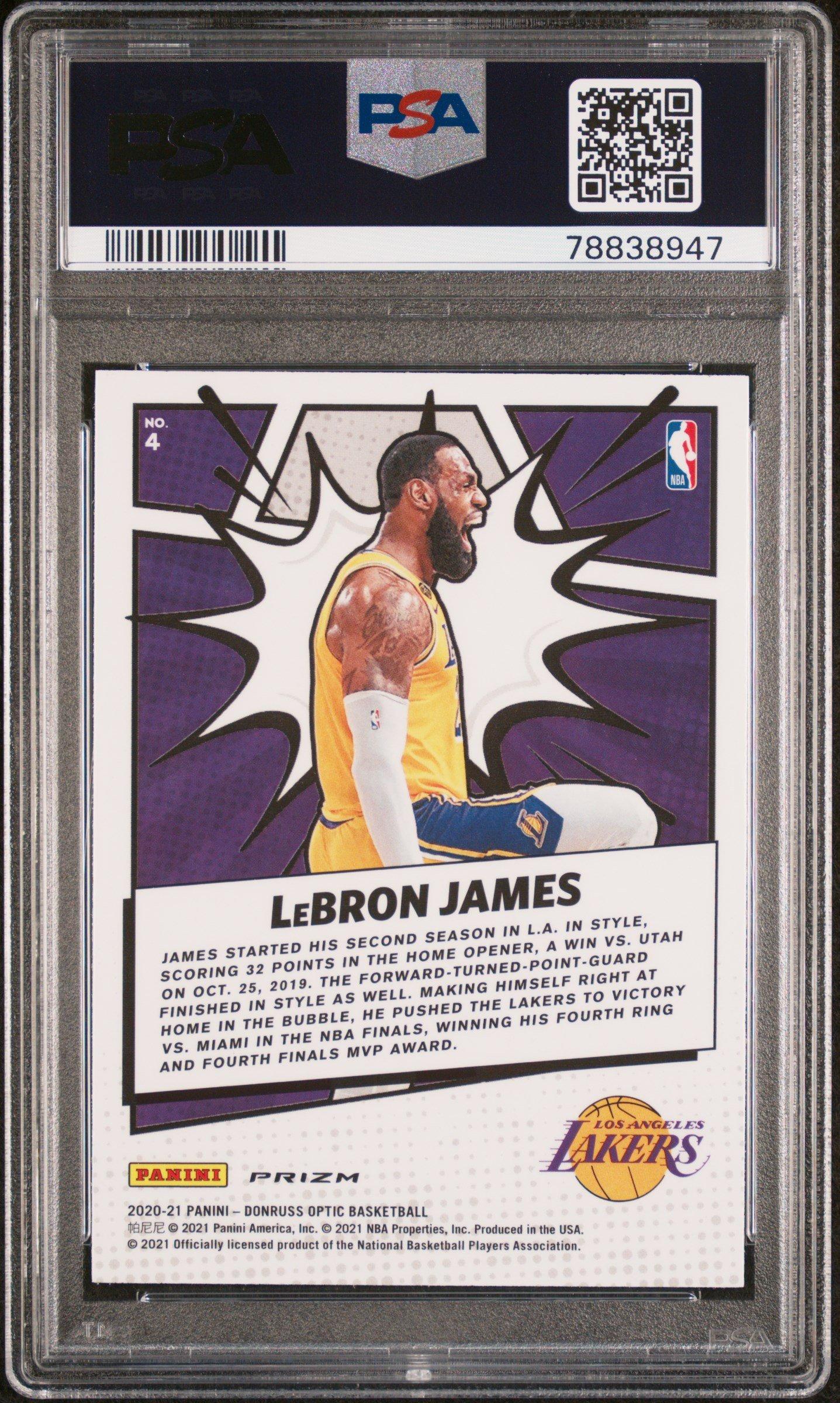 2020 Panini Donruss Optic My House! 4 Lebron James Purple PSA 10