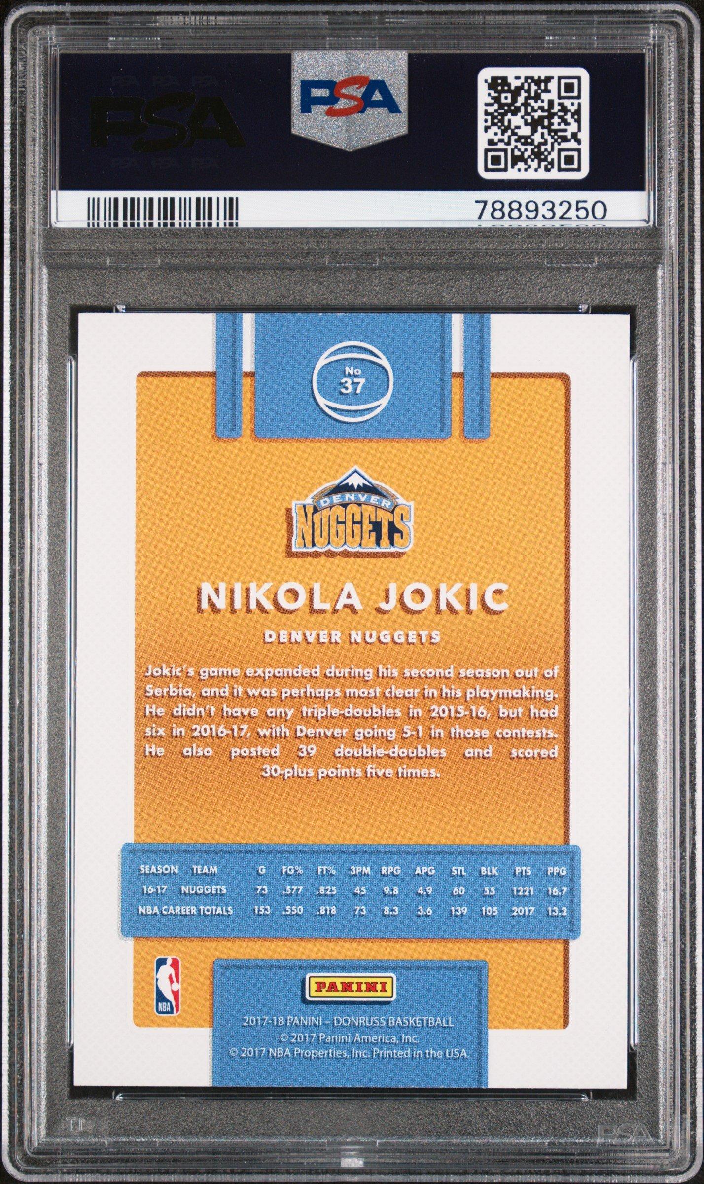 2017 Panini Donruss 37 Nikola Jokic PSA 9