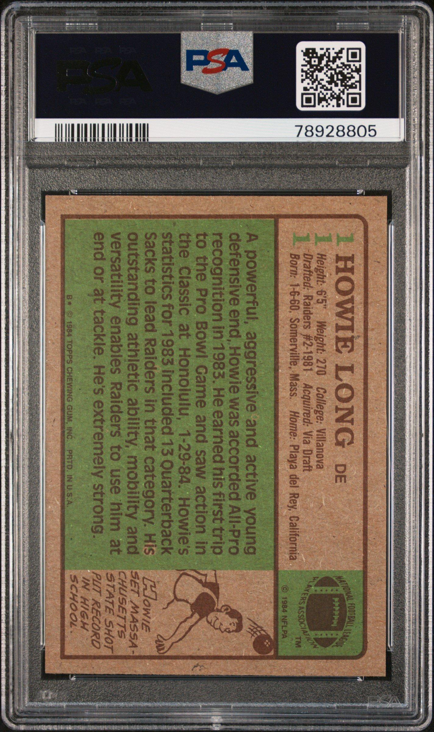 1984 Topps 111 Howie Long PSA 9