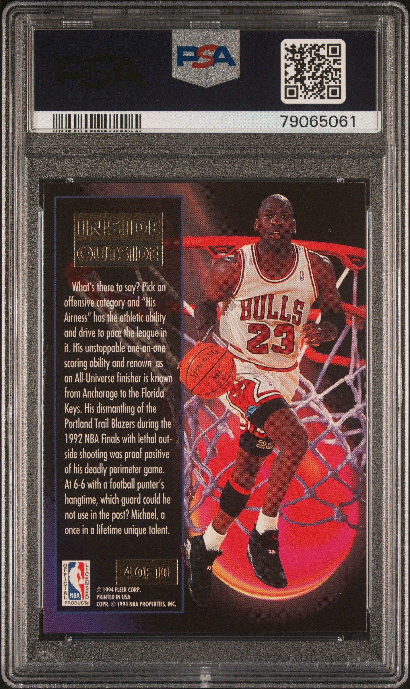1993 Ultra Inside/outside 4 Michael Jordan PSA 8 Graded Card 