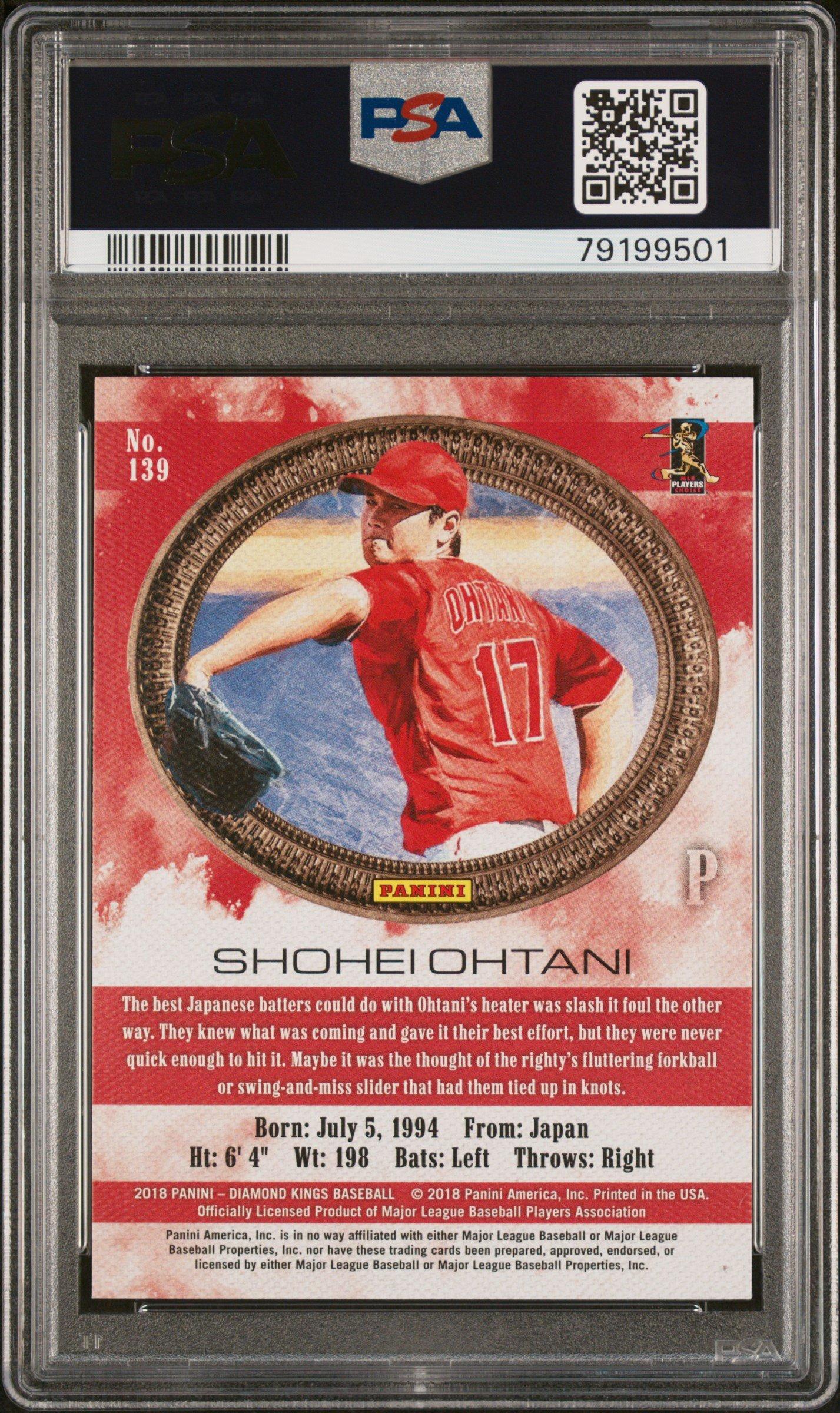 2018 Panini Diamond Kings 139 Shohei Ohtani PSA 9