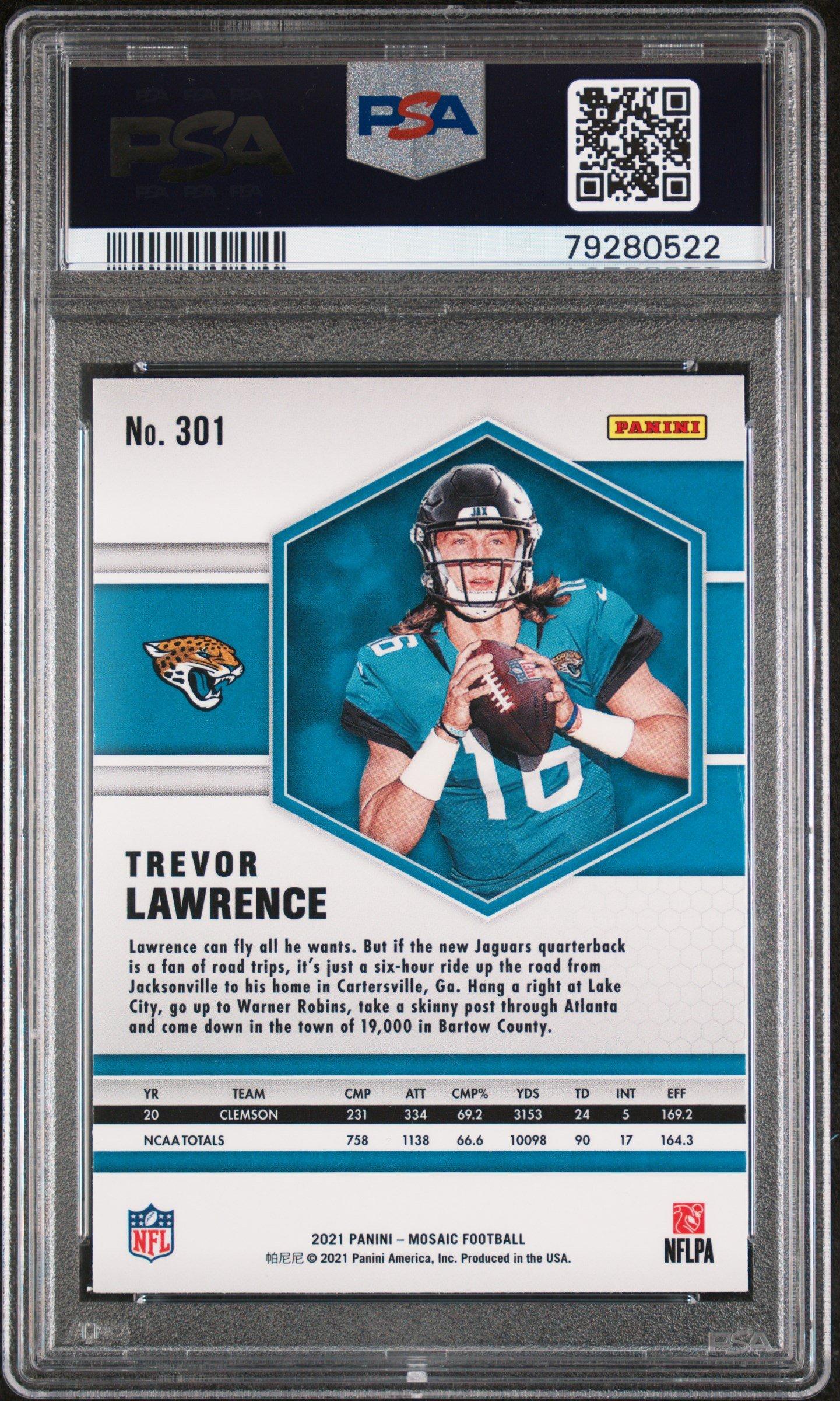 2021 Panini Mosaic 301 Trevor Lawrence PSA 10