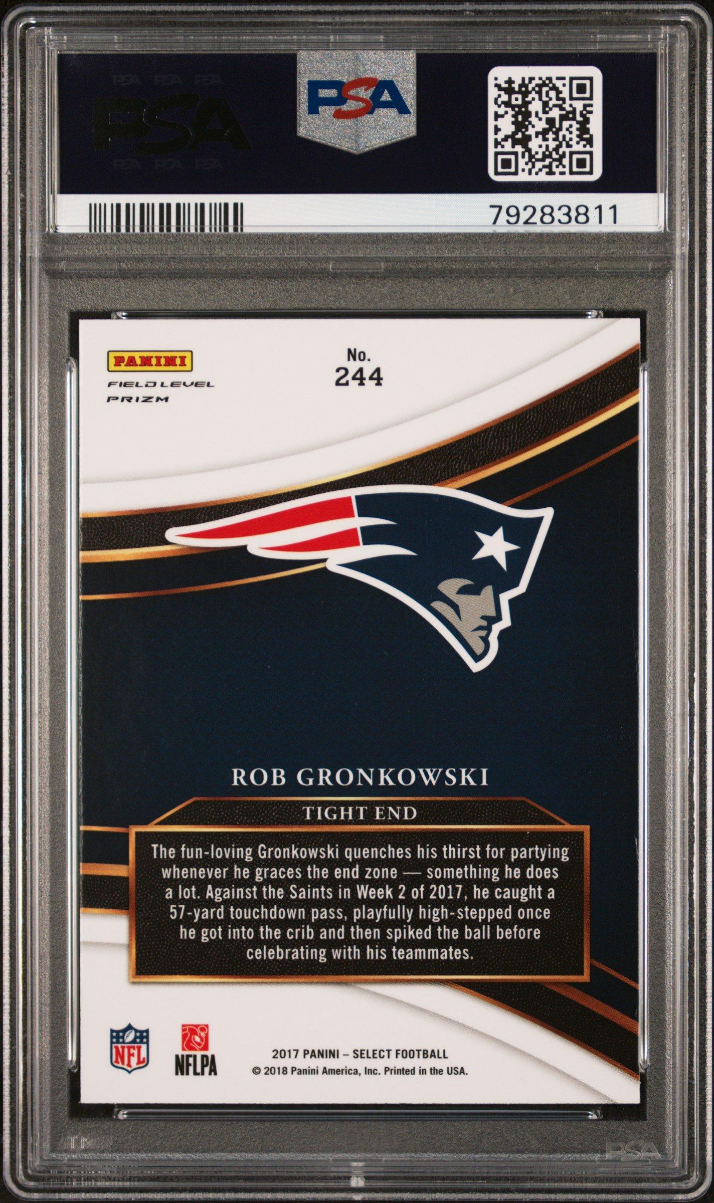 2017 Panini Select 244 Rob Gronkowski Silver Prizm PSA 9
