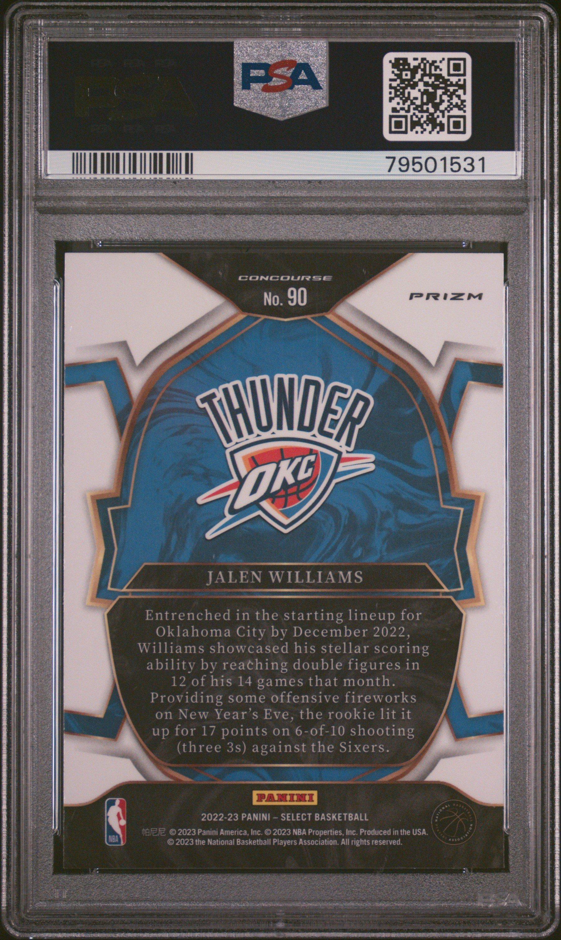 2022 Panini Select 90 Jalen Williams Disco PSA 10