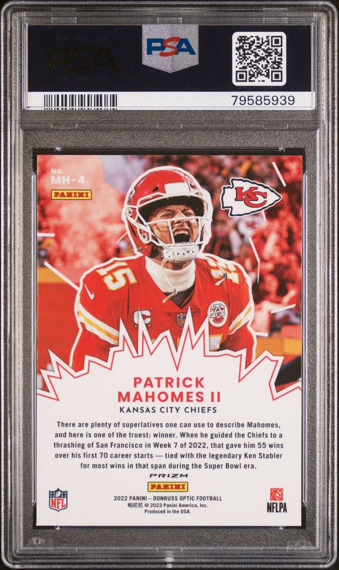 2022 Panini Donruss Optic My House Mh4 Patrick Mahomes Ii PSA 10